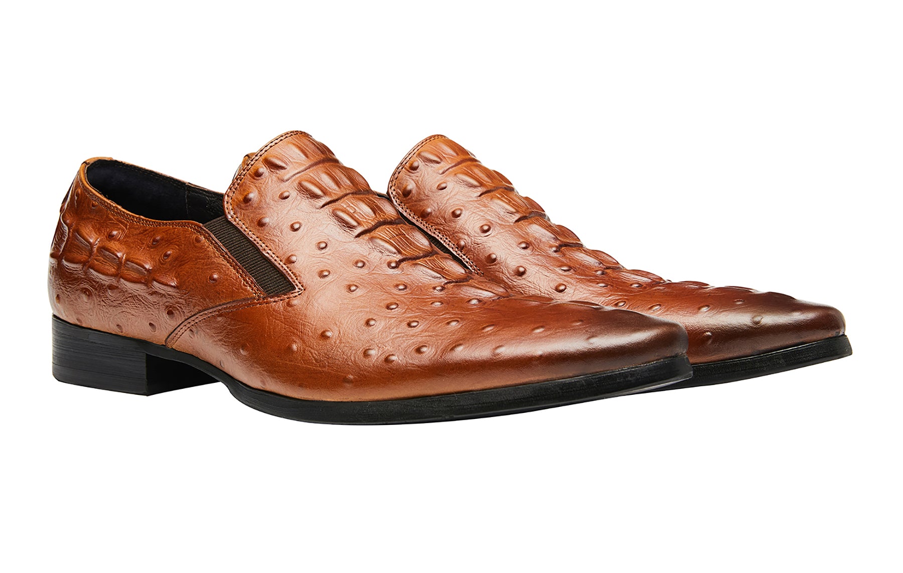 Mocasines de piel de cocodrilo sin cordones para hombre 