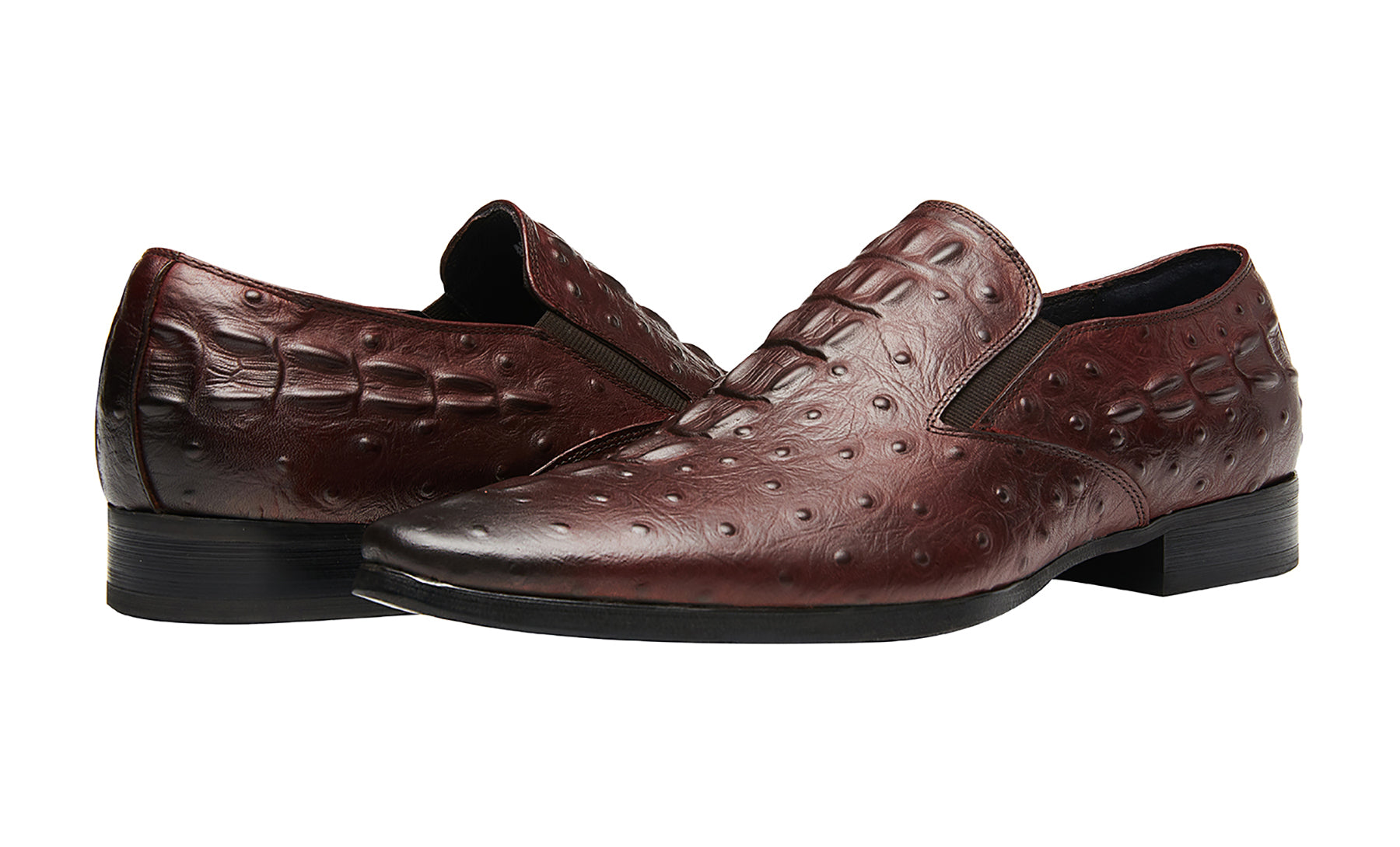 Mocasines de piel de cocodrilo sin cordones para hombre 