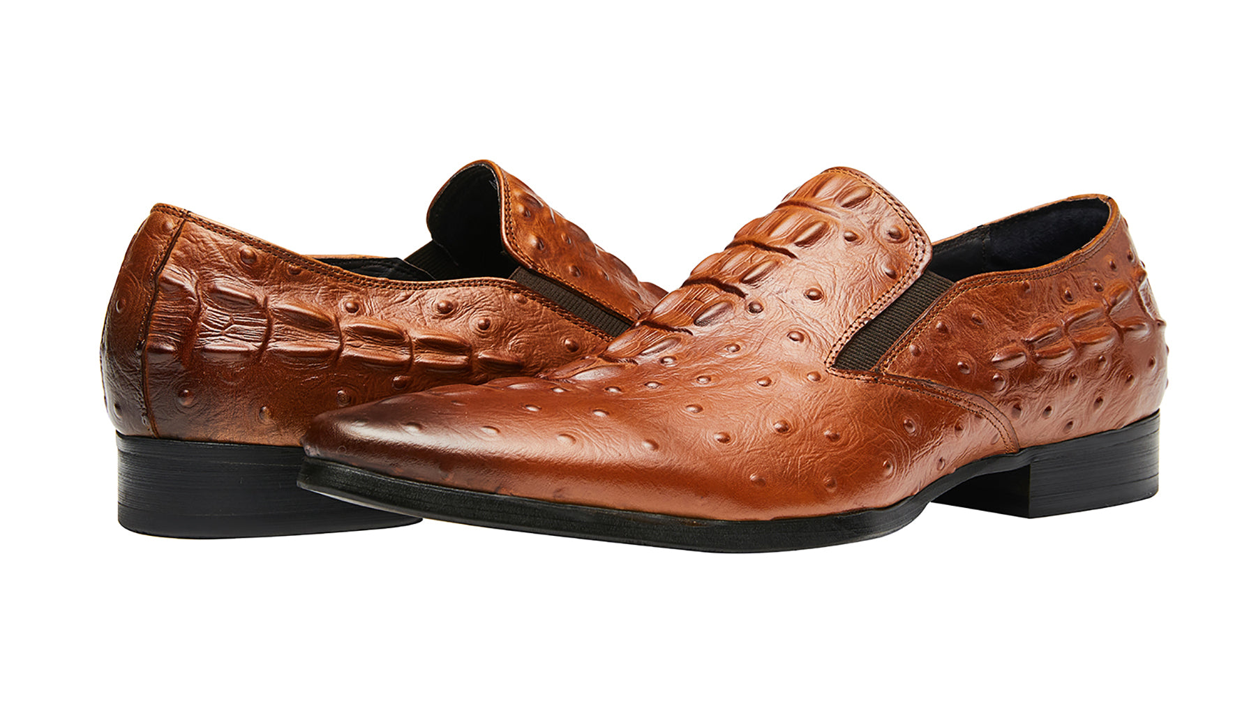 Mocasines de piel de cocodrilo sin cordones para hombre 