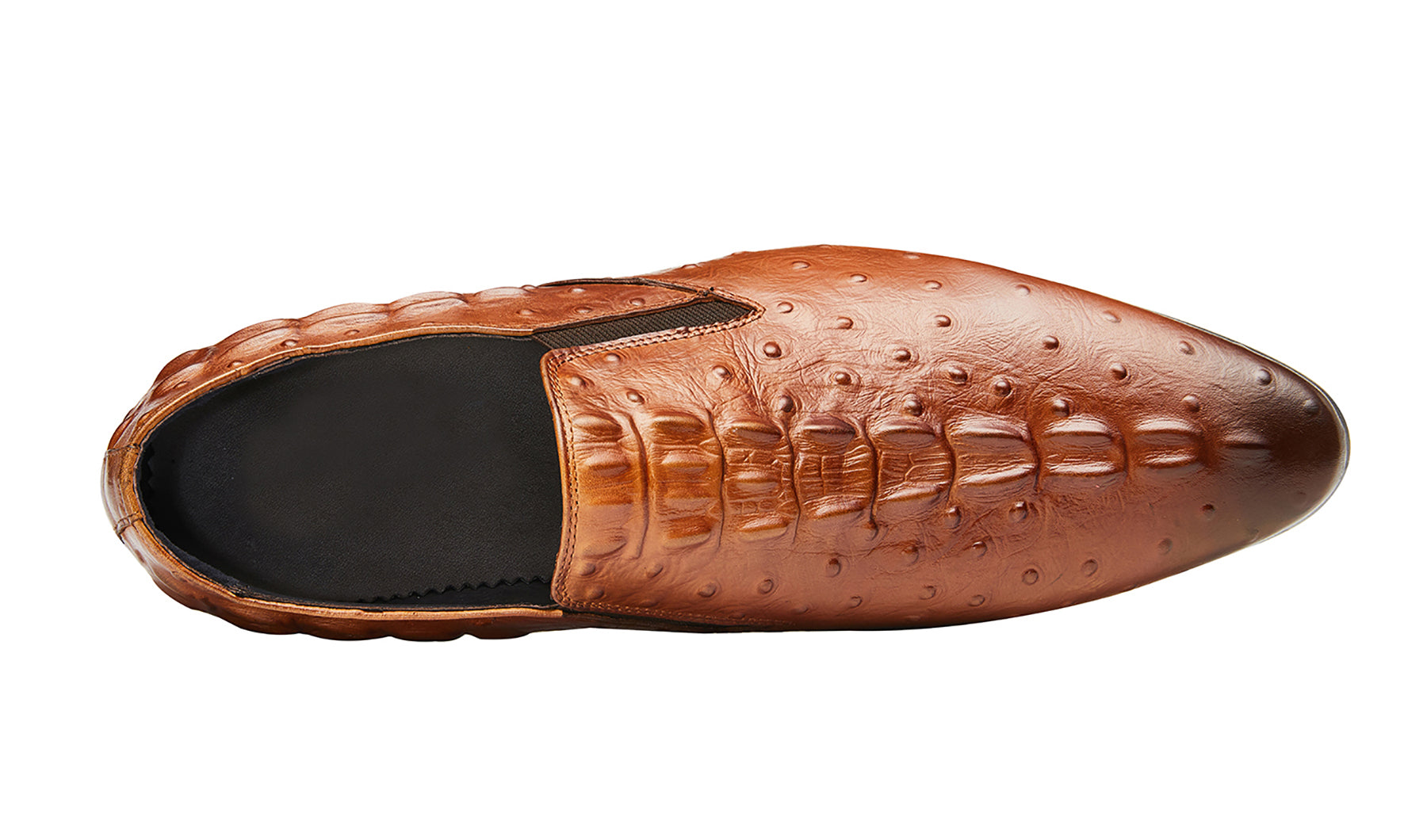 Mocasines de piel de cocodrilo sin cordones para hombre 