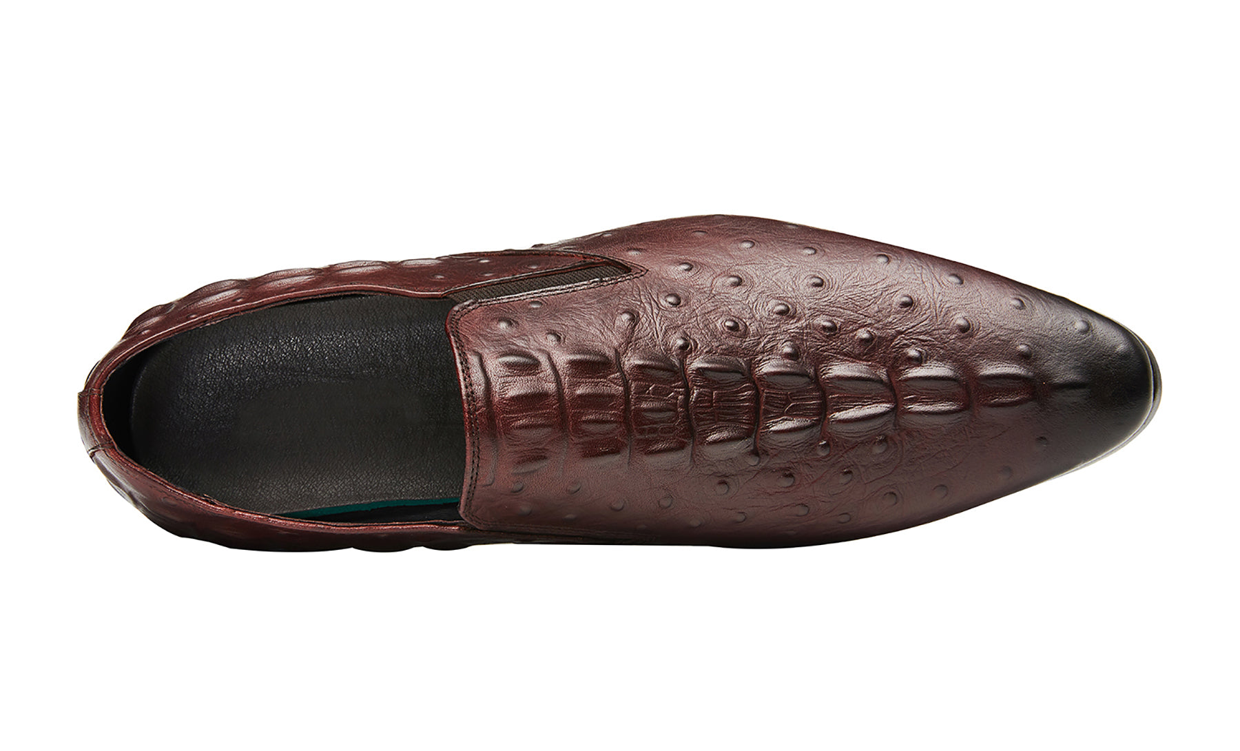 Mocasines de piel de cocodrilo sin cordones para hombre 