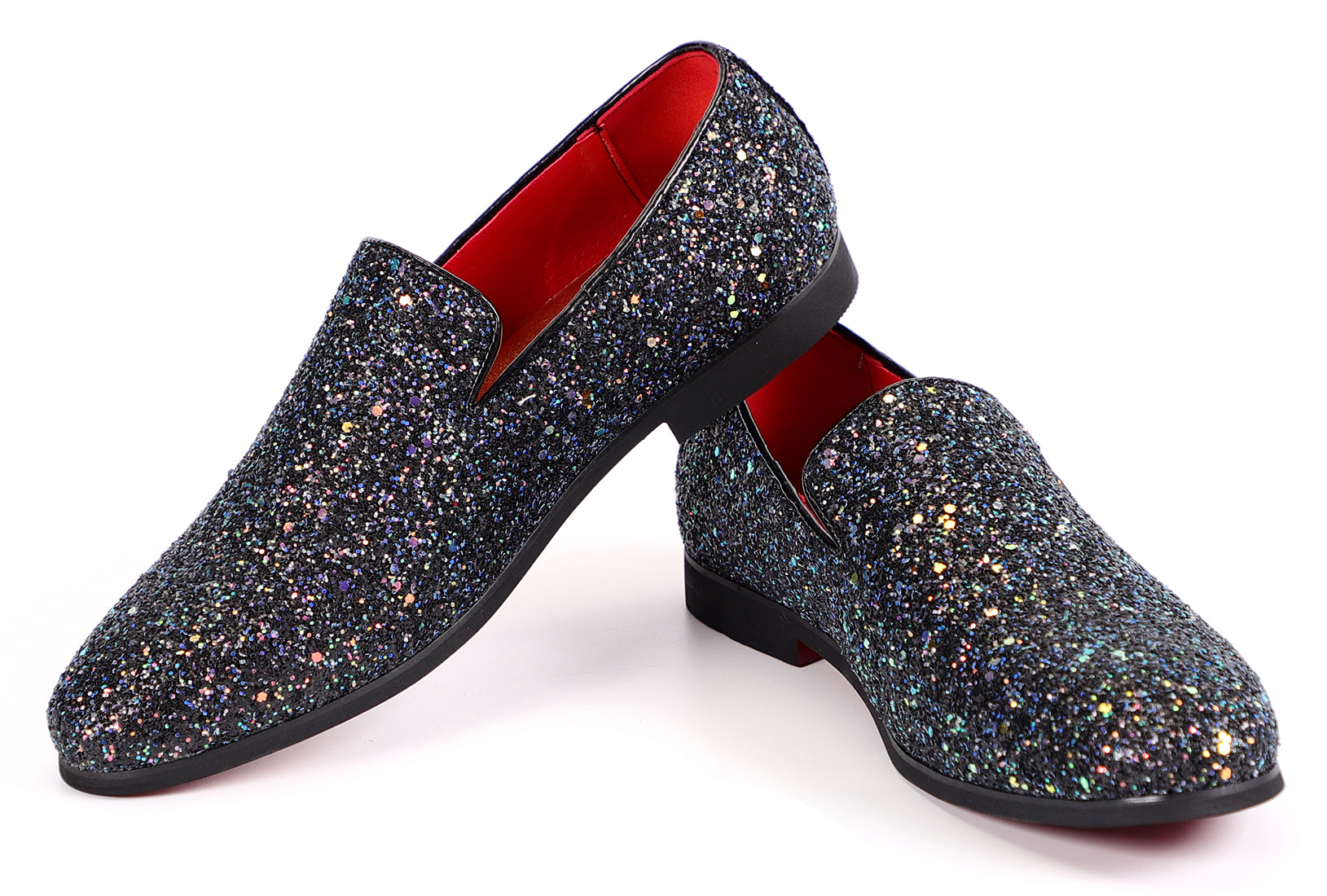 Men's Metallic Glitter Smoking Loafers