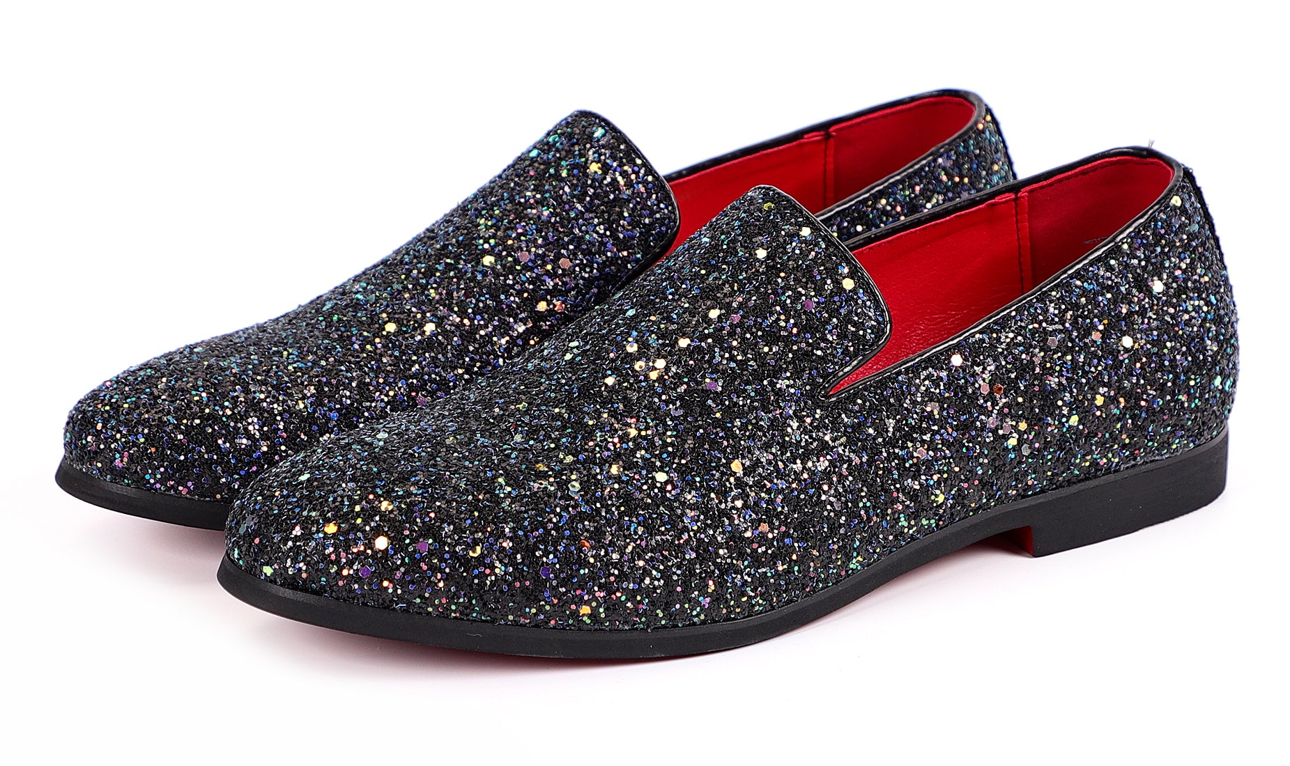 Men's Metallic Glitter Smoking Loafers