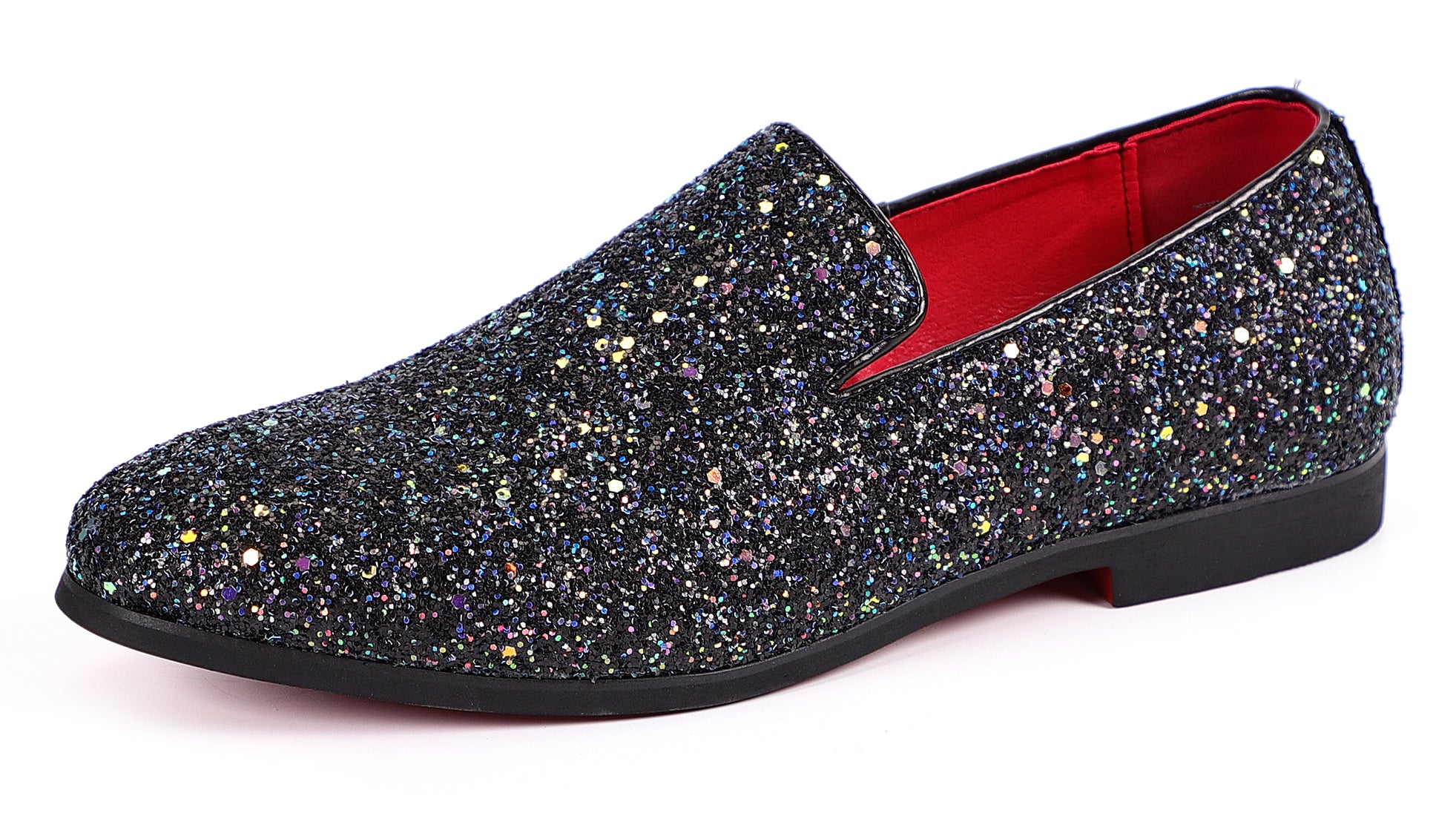 Men's Metallic Glitter Smoking Loafers