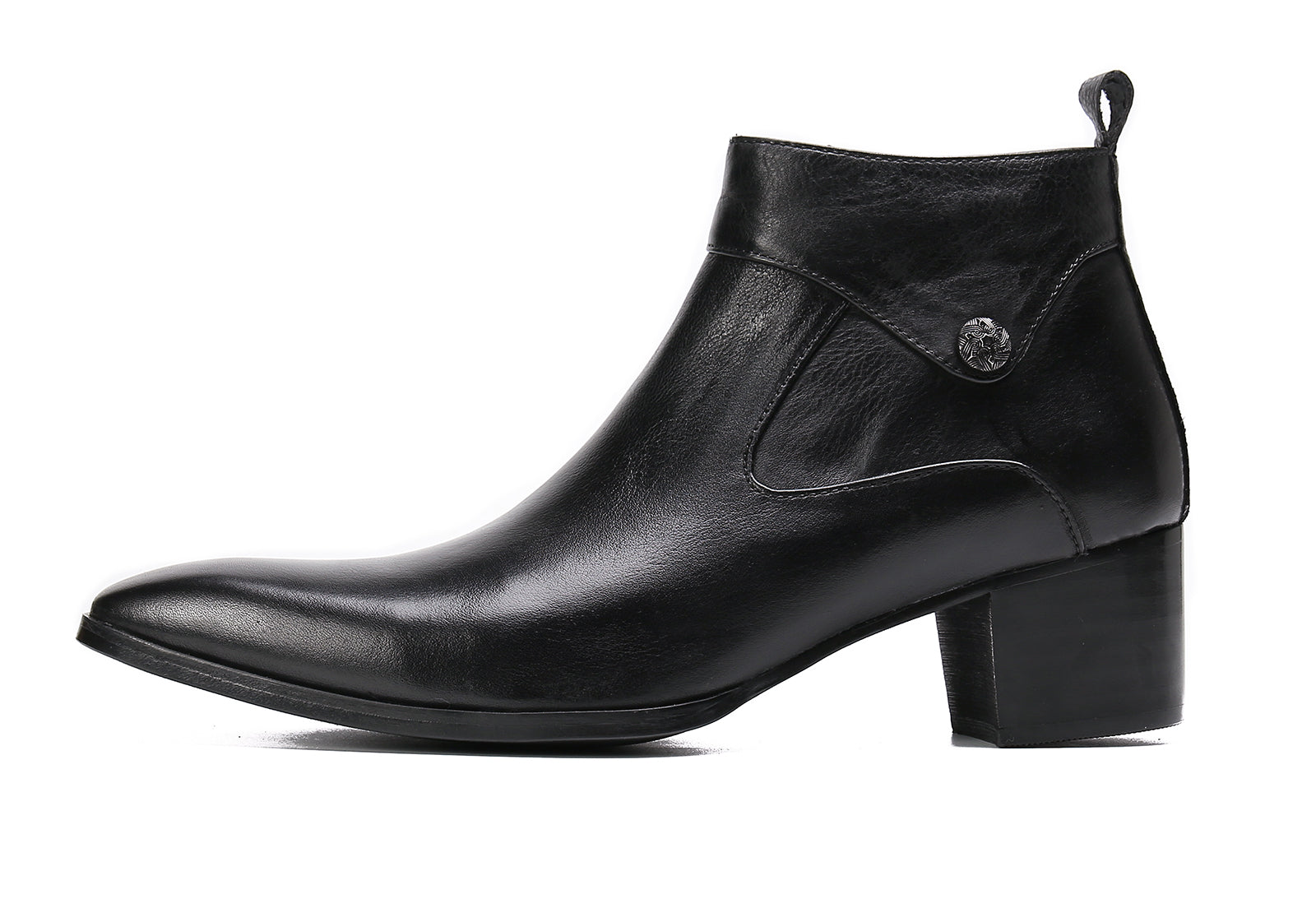 Men's Plain Toe Leather Western Boots
