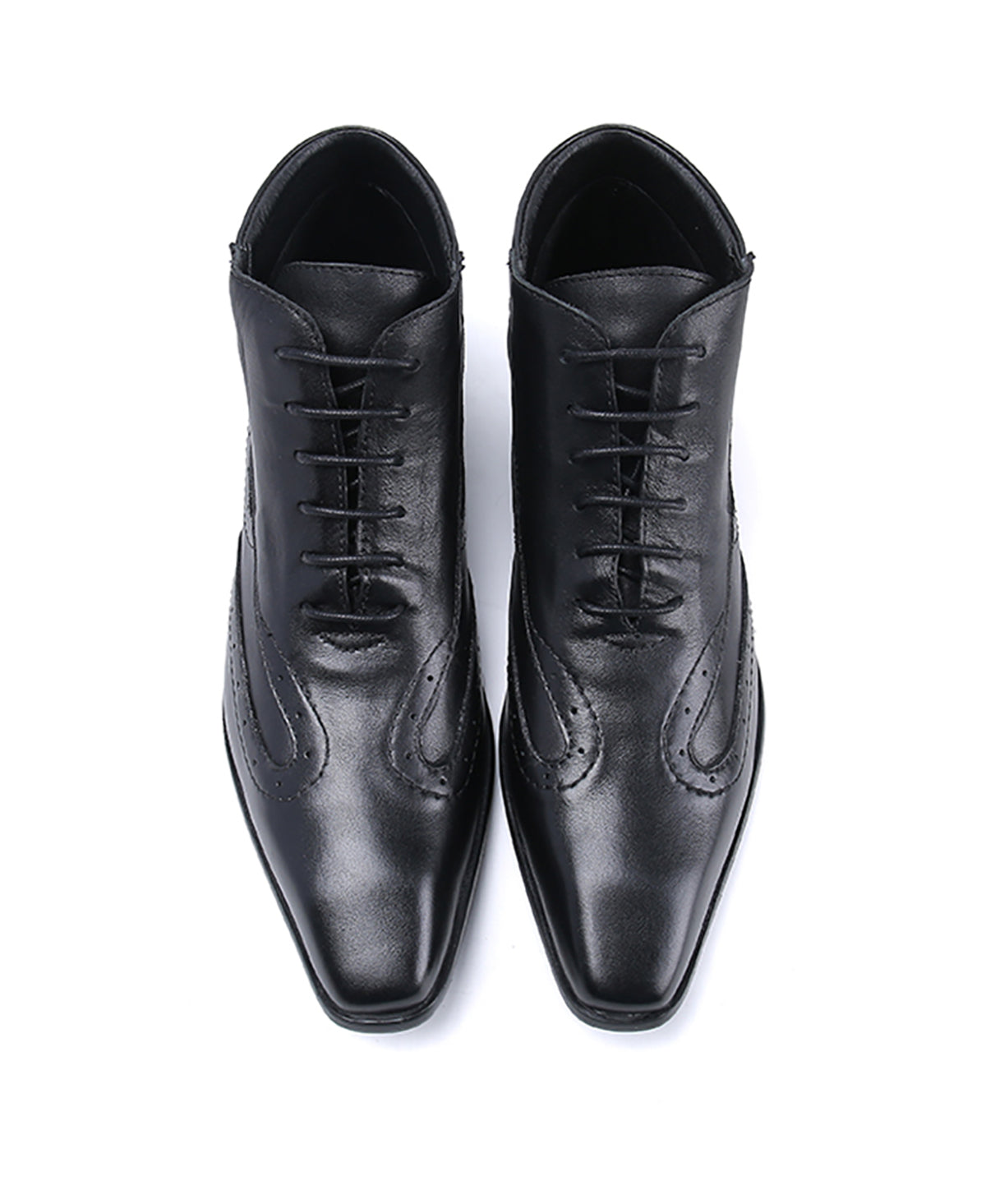 Botas de vestir de cuero con punta lisa para hombre