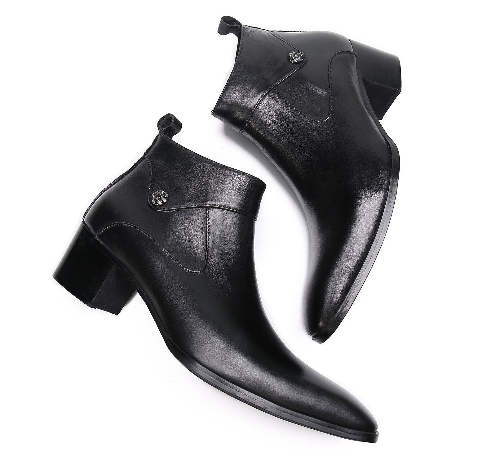 Men's Plain Toe Leather Western Boots