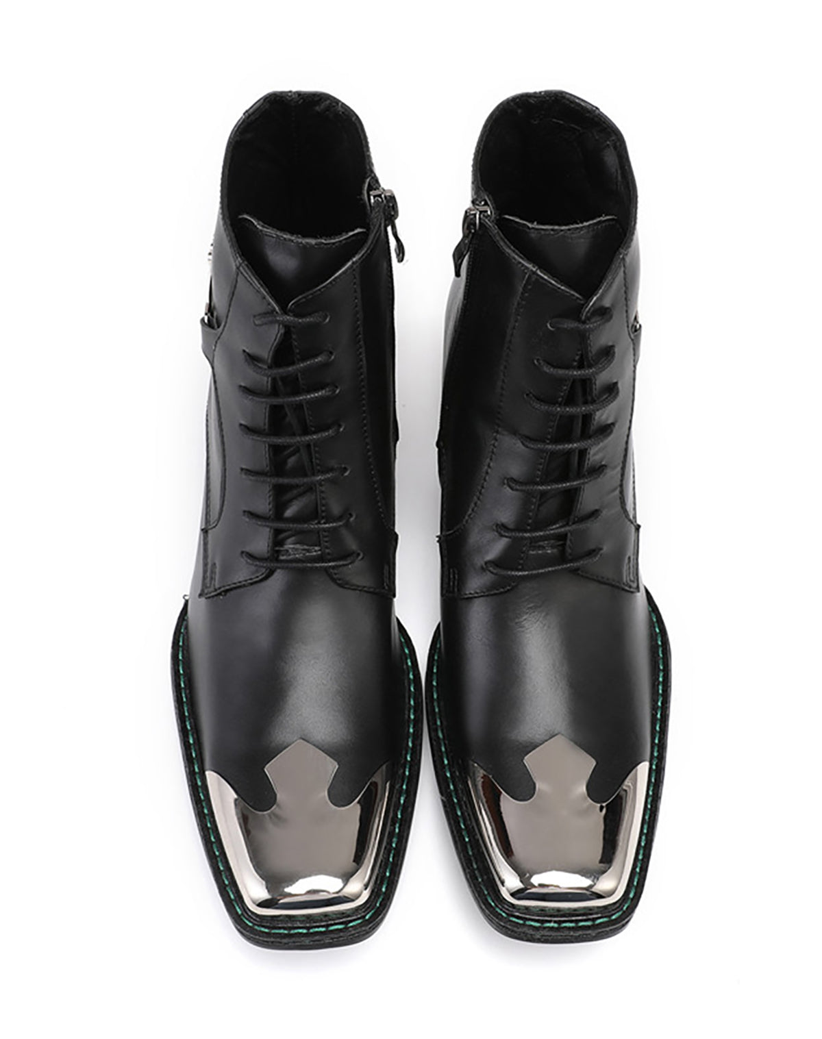Botas vaqueras con corona y punta de metal cuadrada para hombre