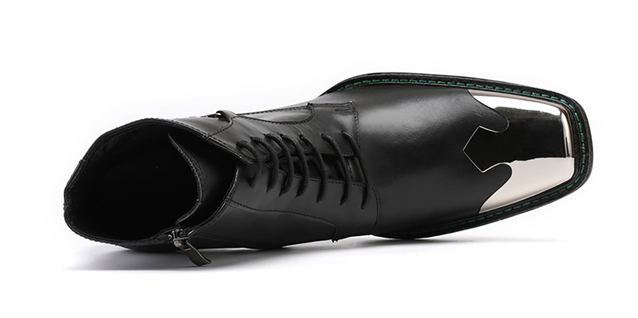 Botas vaqueras con corona y punta de metal cuadrada para hombre