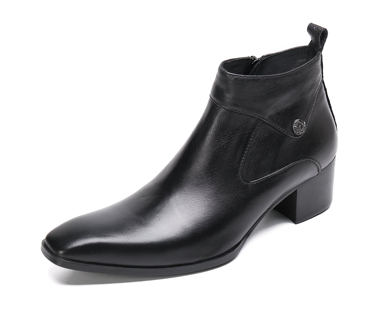 Men's Plain Toe Leather Western Boots