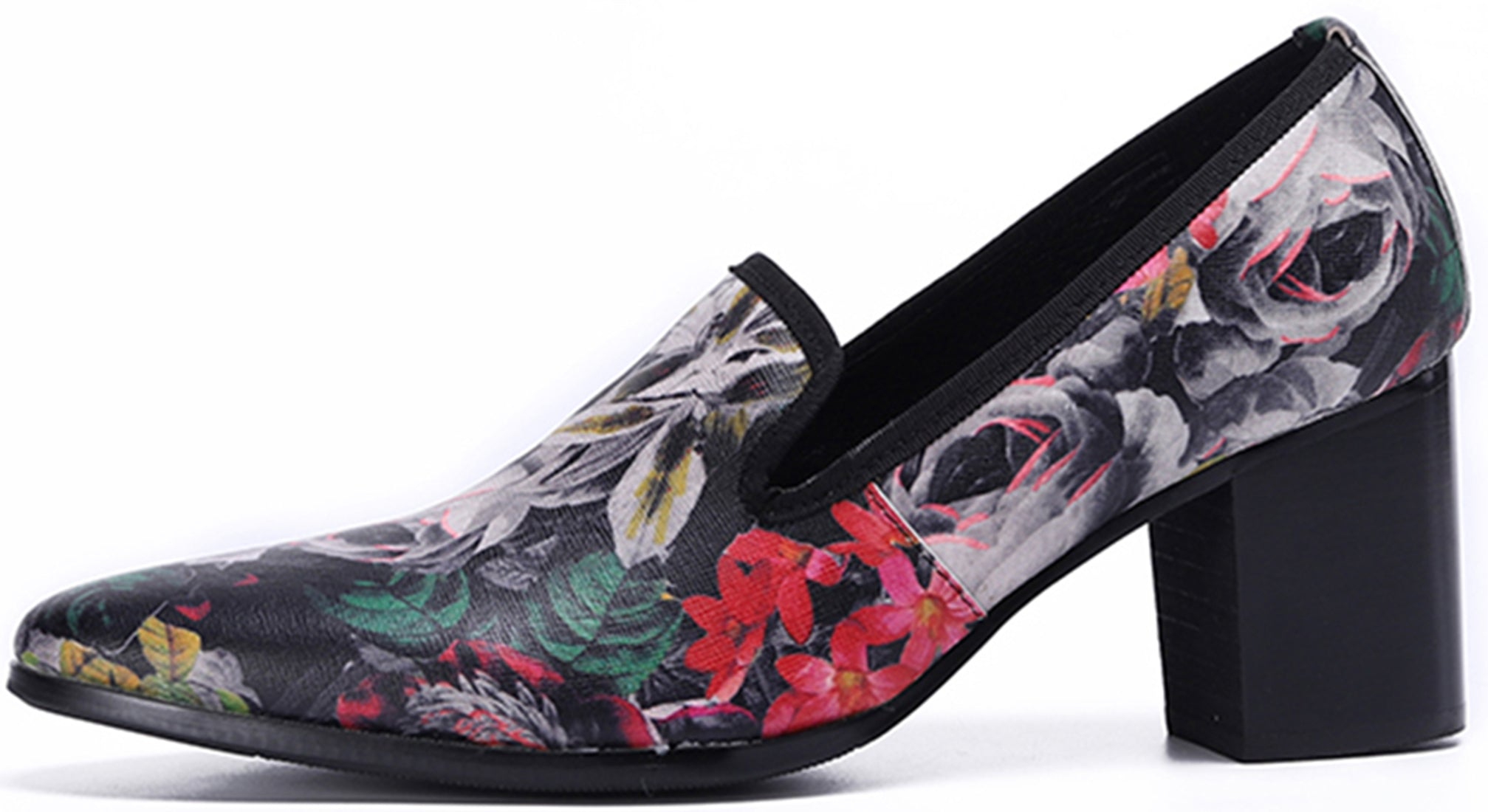 Men's Floral Slip-on Smoking Opera Pumps
