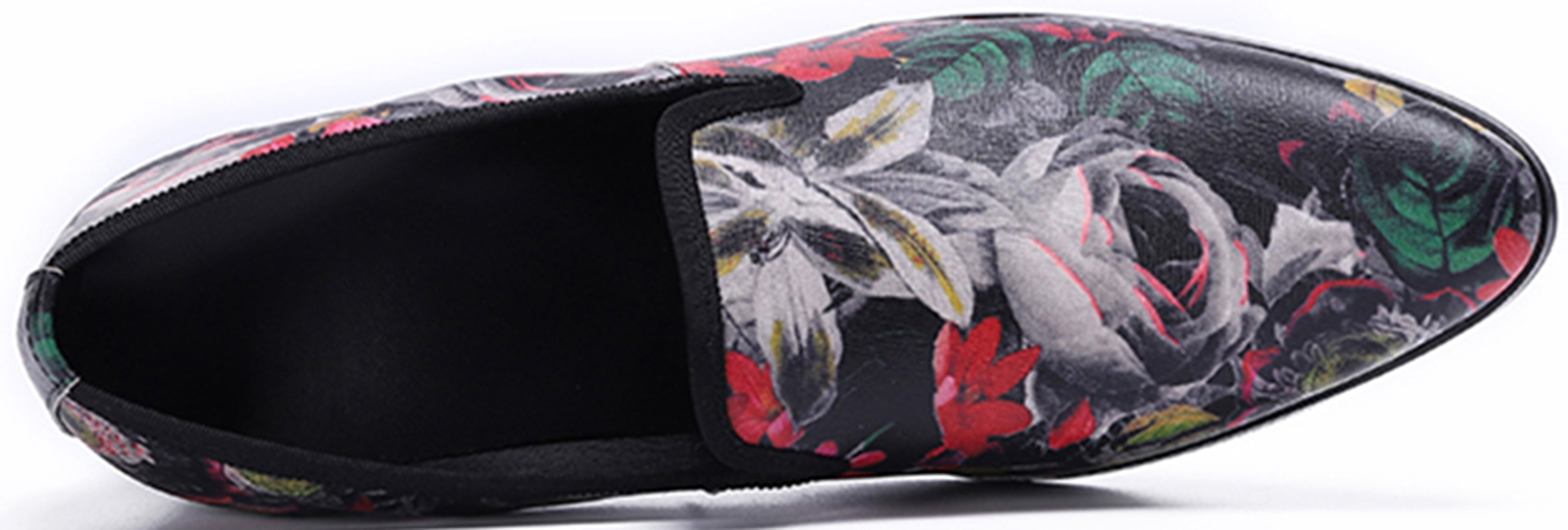Men's Floral Slip-on Smoking Opera Pumps