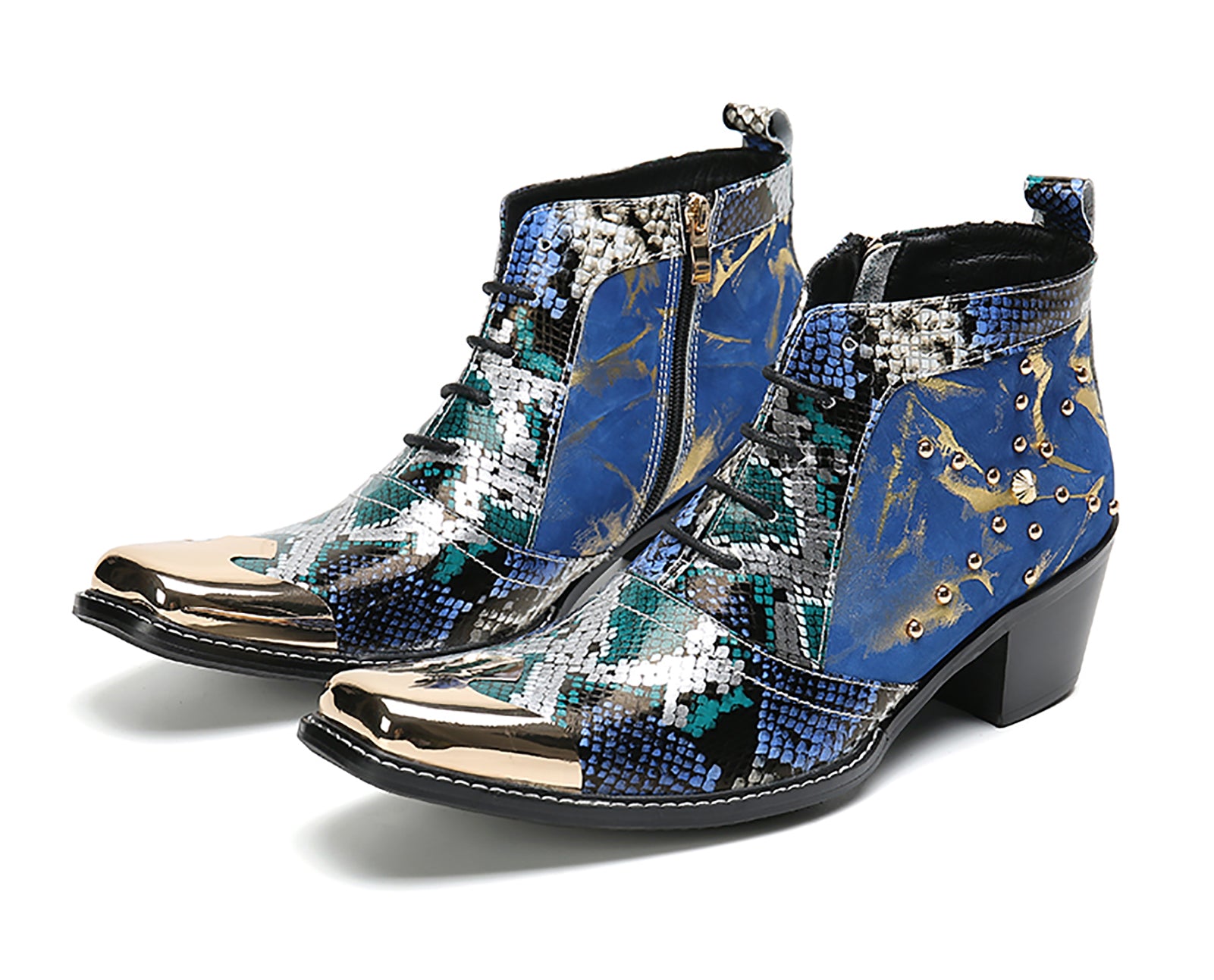 Men's Square Metal Tip Western Boots