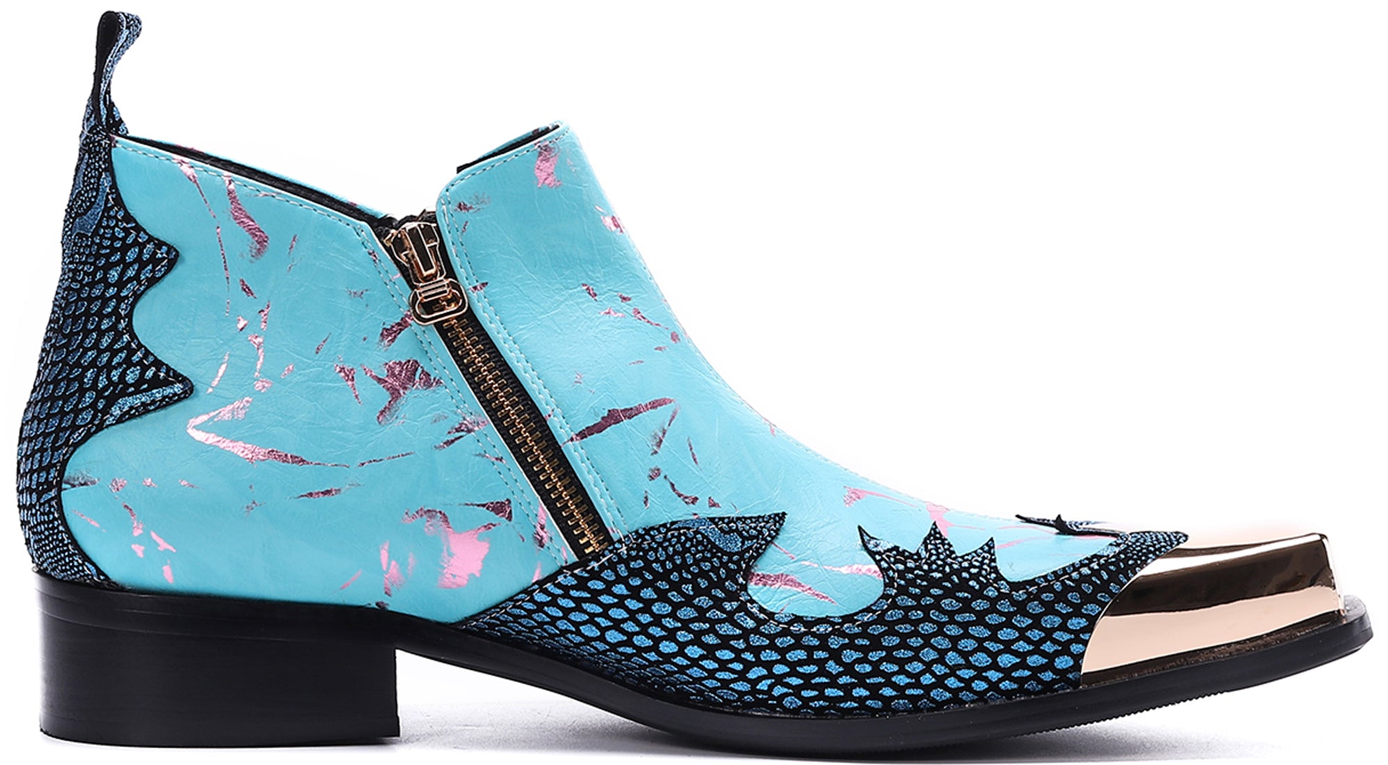 Botas occidentales con punta cuadrada de metal para hombre 