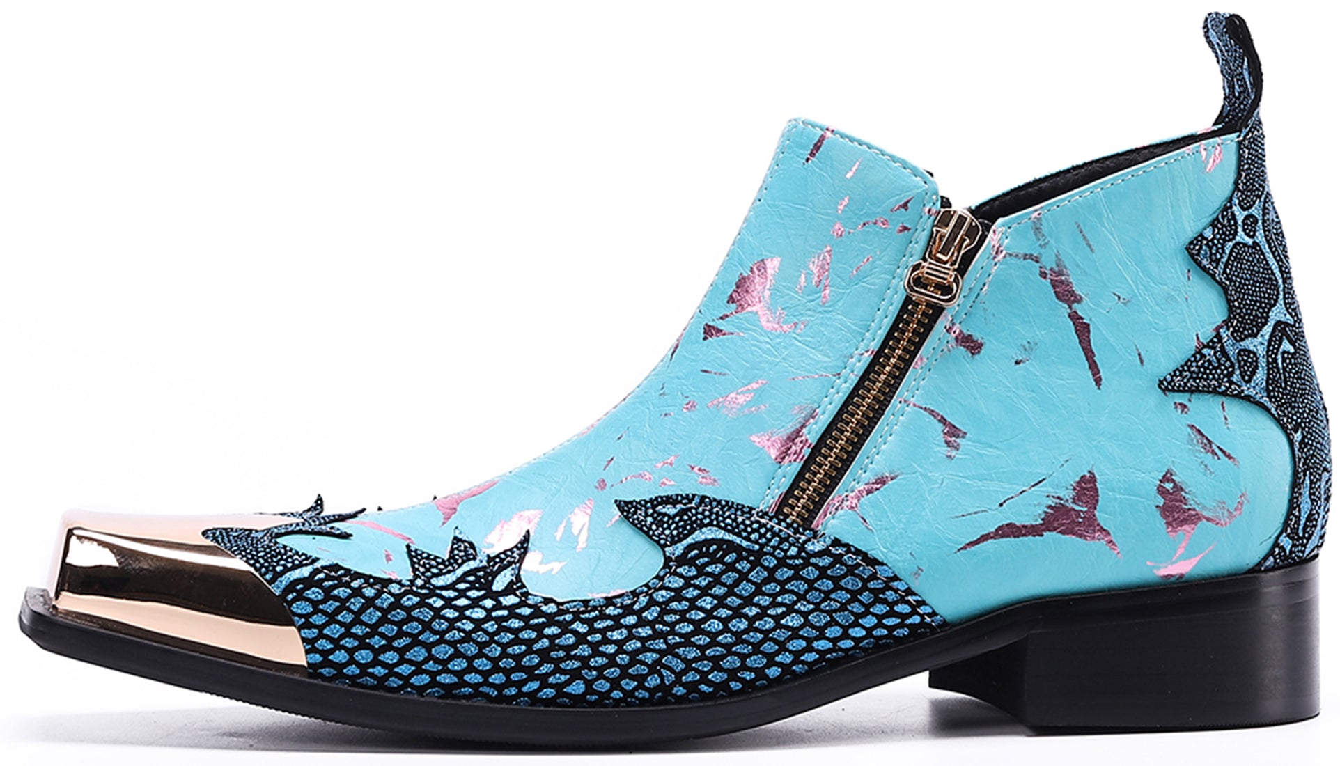 Botas occidentales con punta cuadrada de metal para hombre 