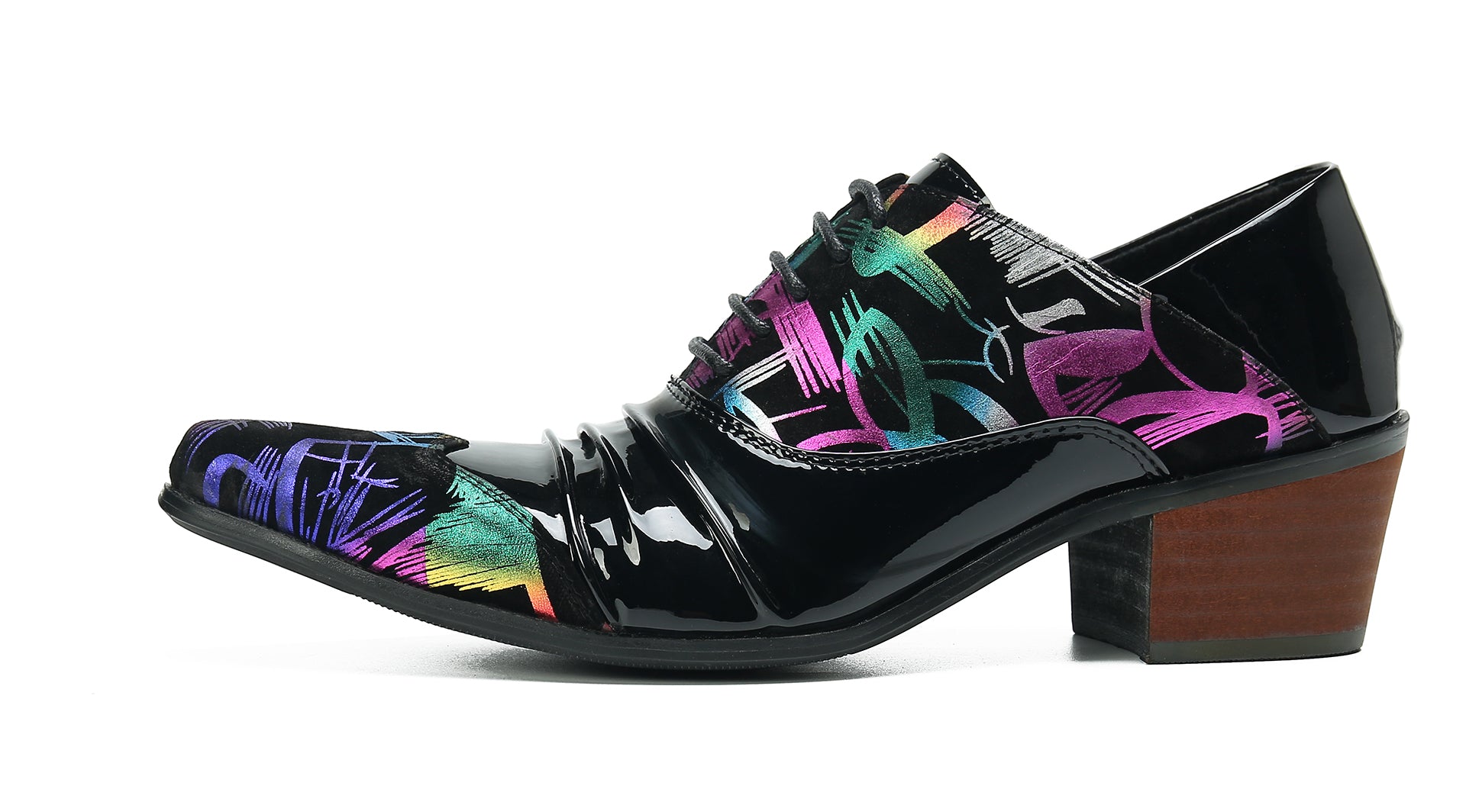 Men's Cuban Heel Leather Western Opera Pumps
