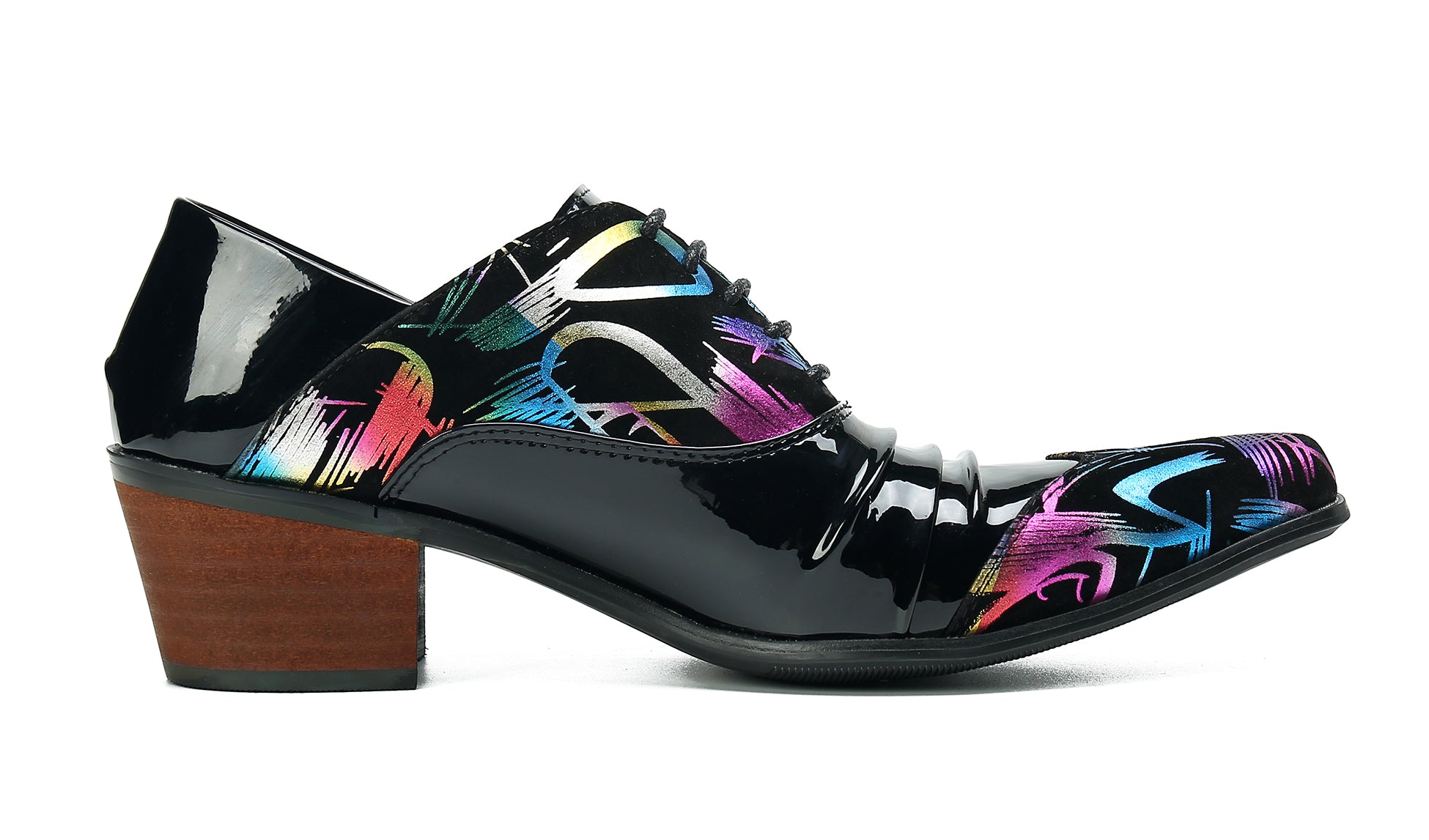 Men's Cuban Heel Leather Western Opera Pumps