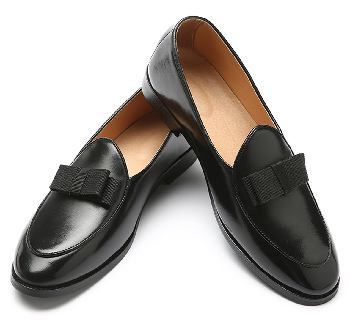 Men's Leather Bow Loafers