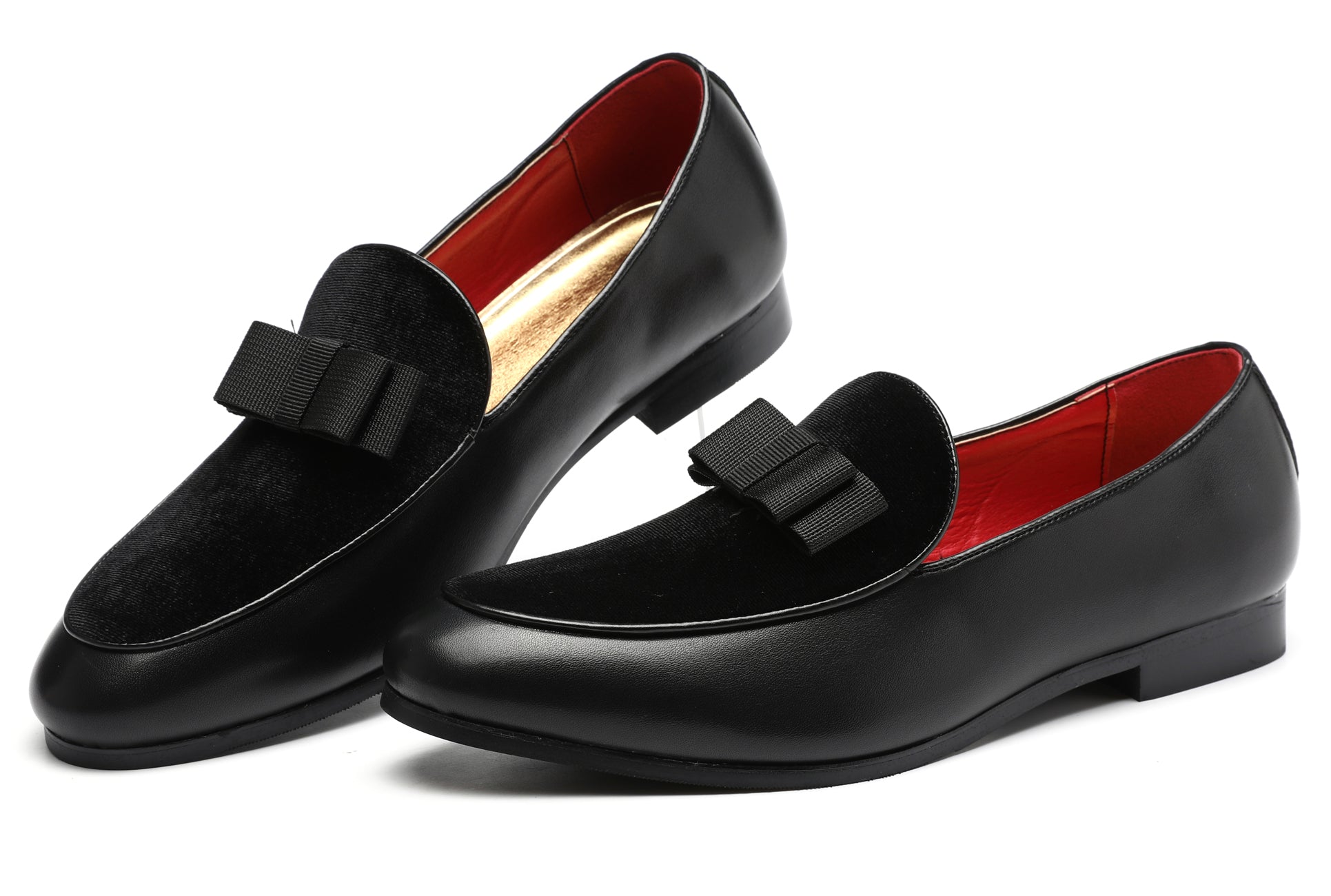 Men's Velvet Bow Smoking Loafers