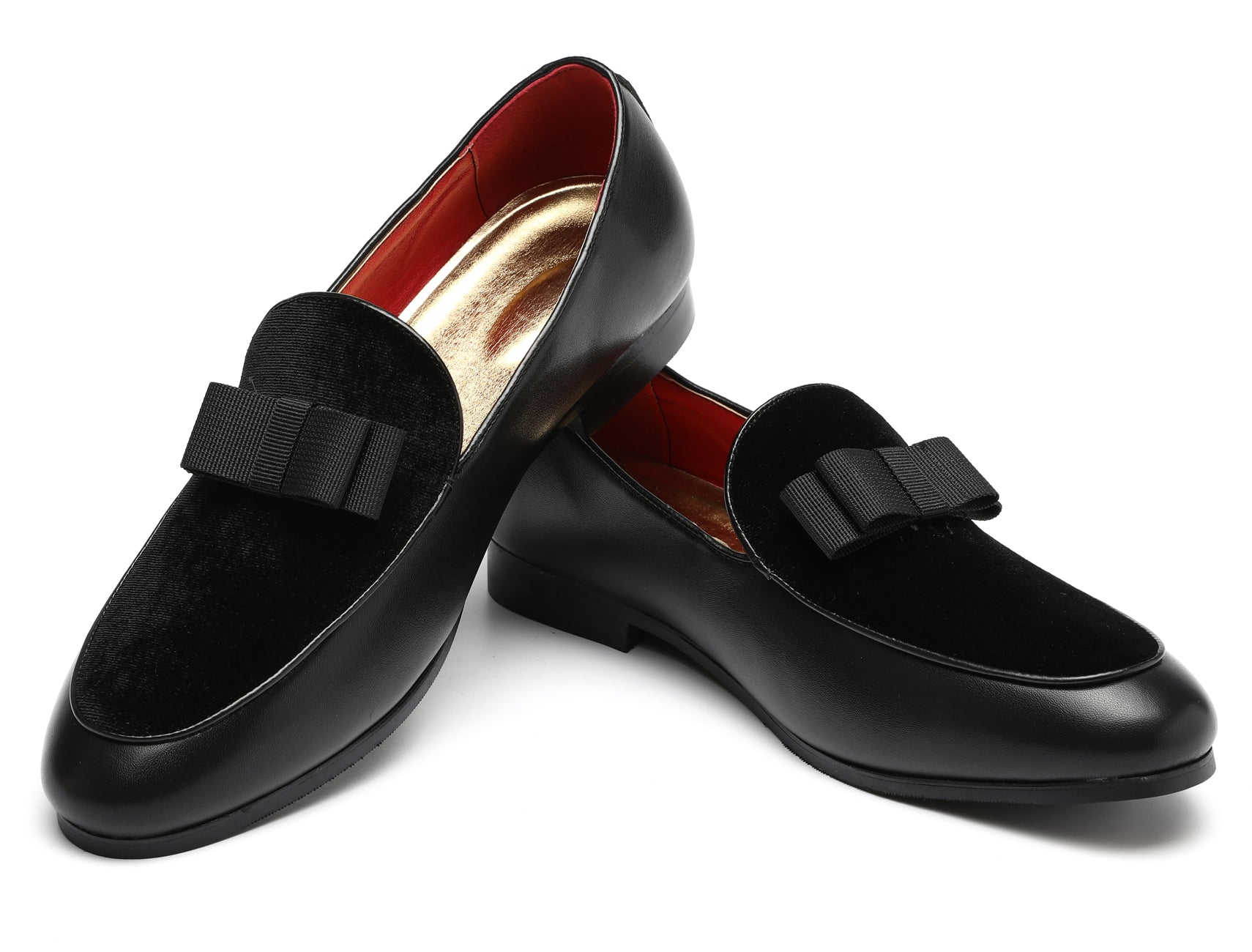 Men's Velvet Bow Smoking Loafers