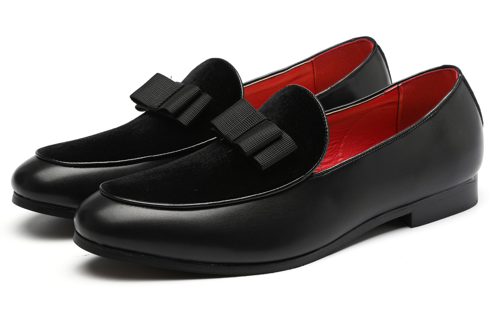Men's Velvet Bow Smoking Loafers