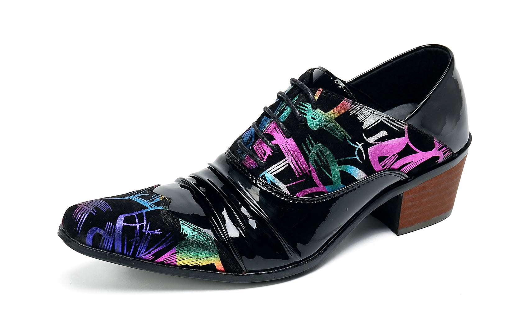 Men's Cuban Heel Leather Western Opera Pumps