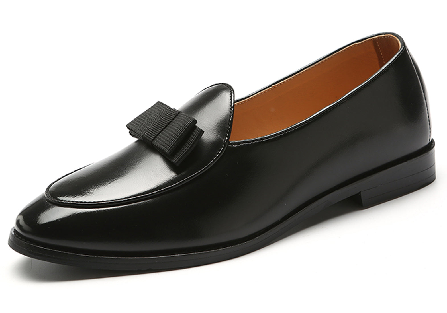 Men's Leather Bow Loafers