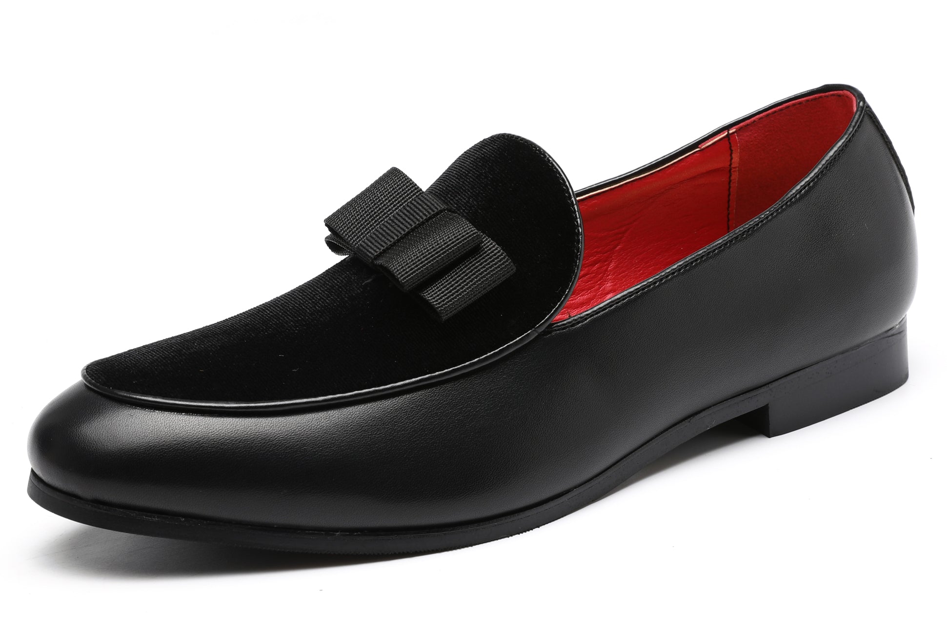 Men's Velvet Bow Smoking Loafers