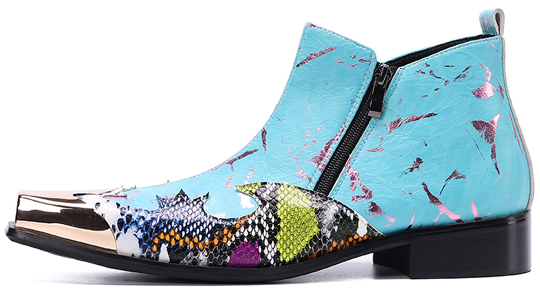 Botas occidentales con punta cuadrada de metal para hombre 