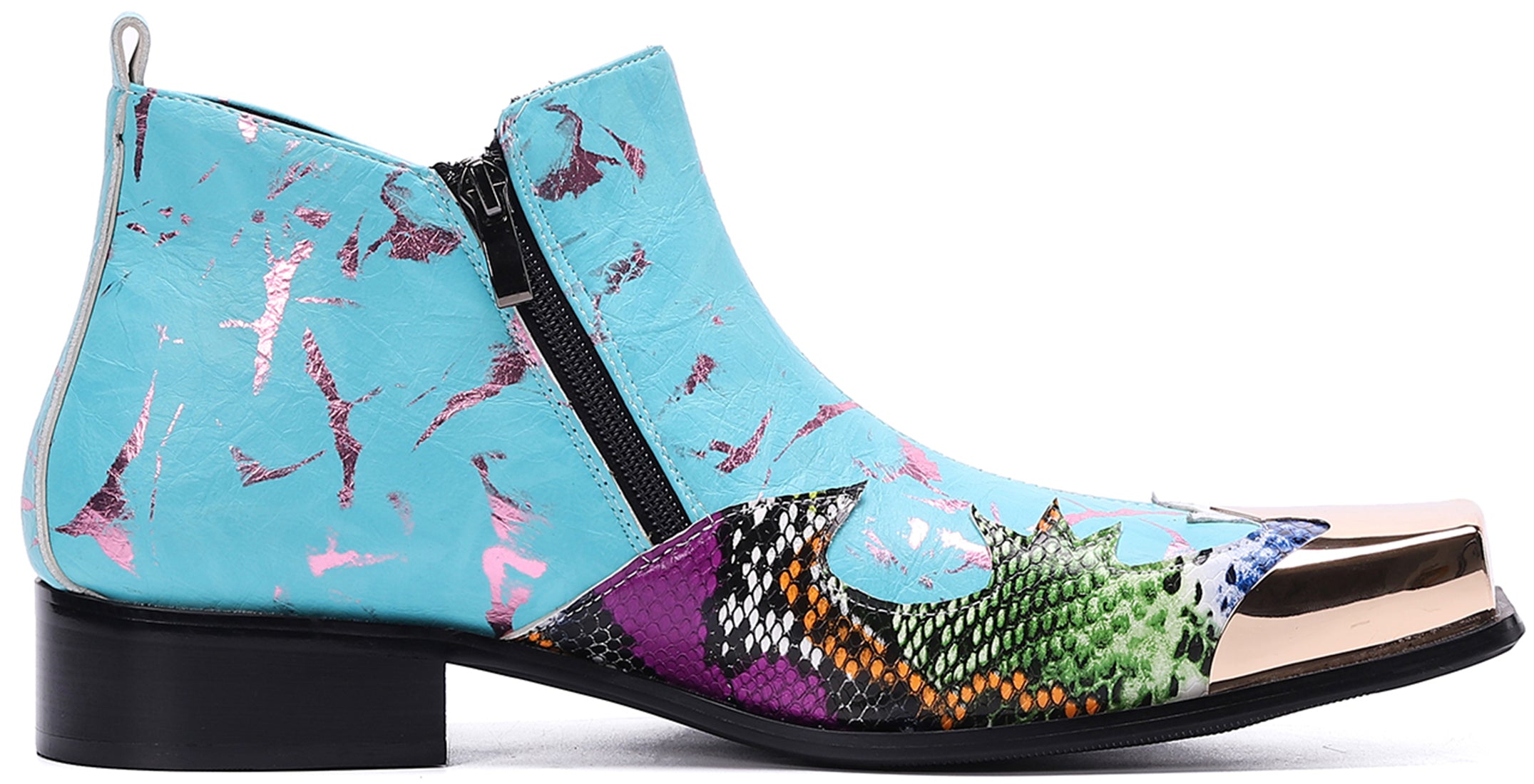 Botas occidentales con punta cuadrada de metal para hombre 