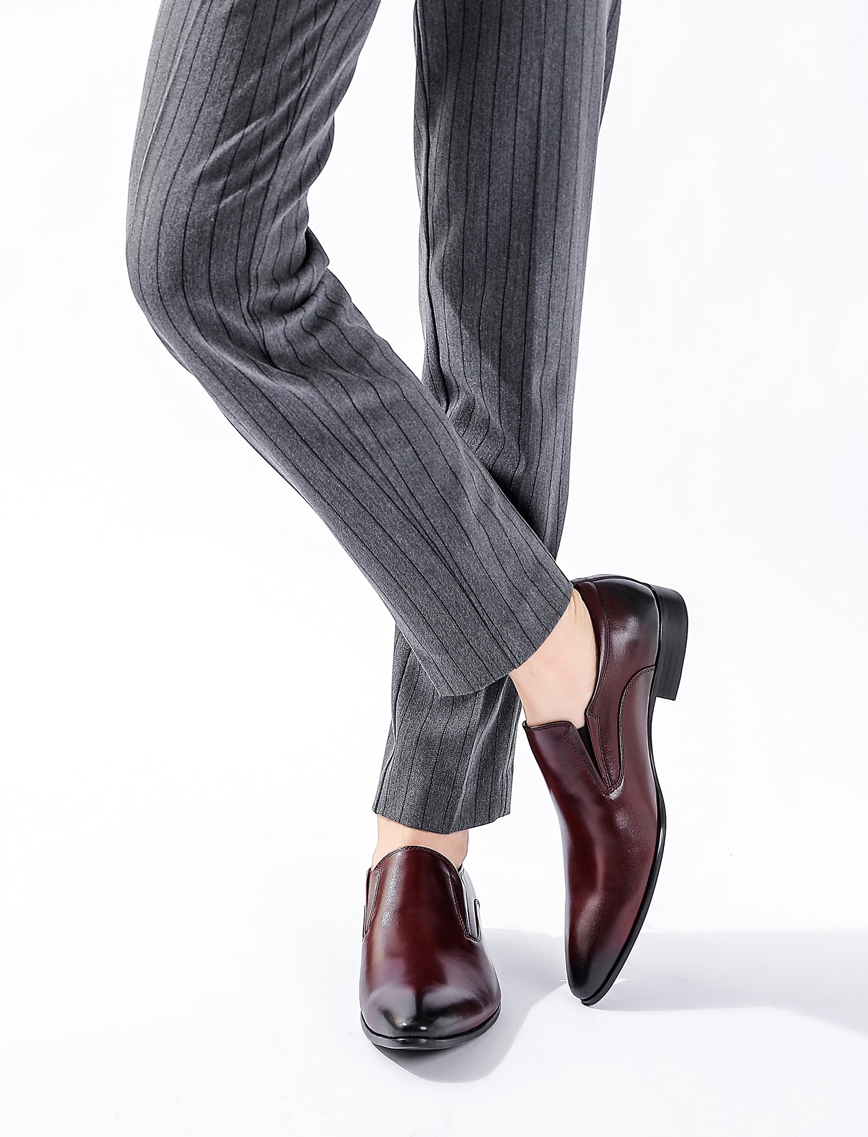 Mocasines formales de cuero sin cordones para hombre