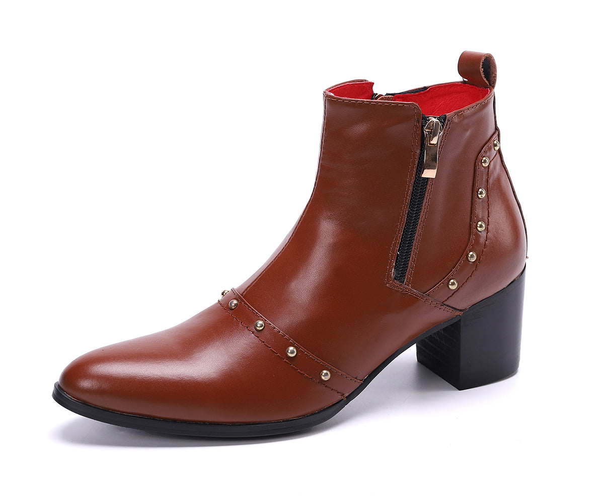 Men's Genuine Leather Pointed Toe Western Boots