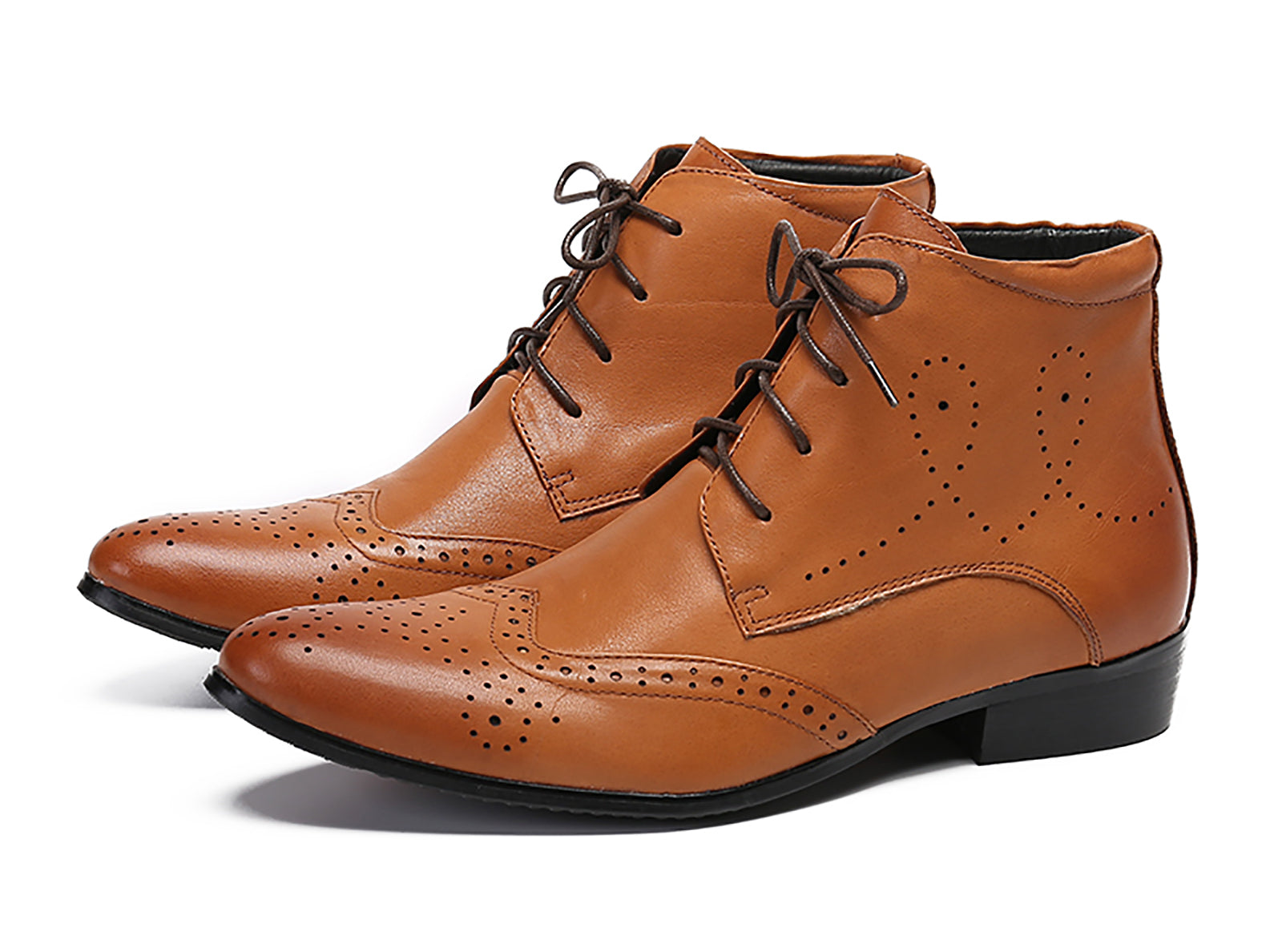 Men's Leather Lace-Up Dress Boots â Santimon
