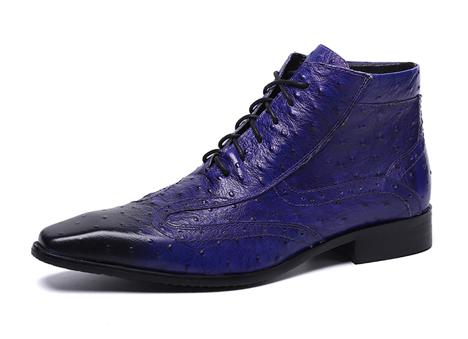 Botas de vestir de cuero con punta lisa para hombre