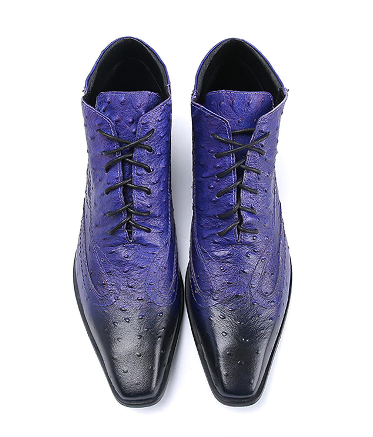 Botas de vestir de cuero con punta lisa para hombre