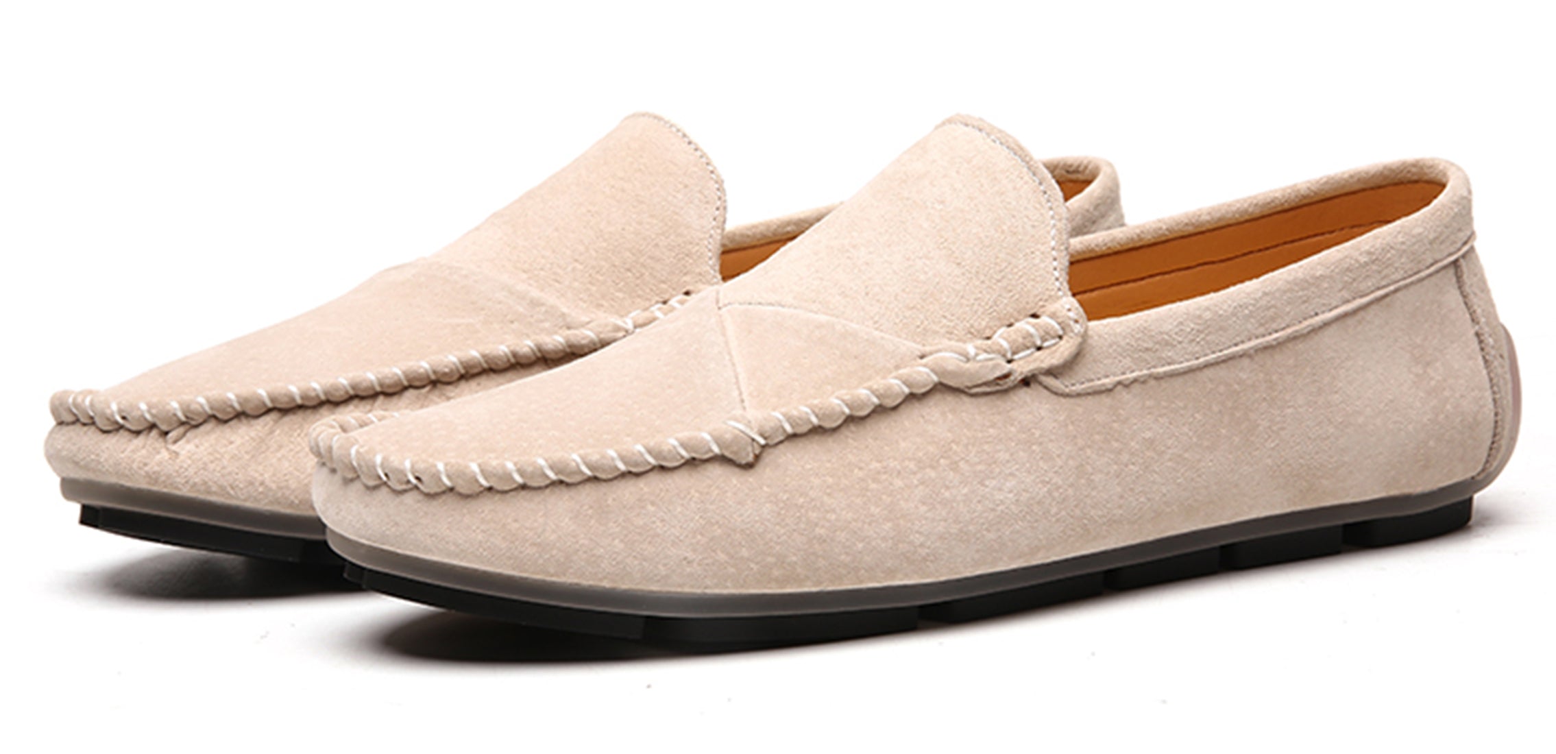 Mocasines de conducción con costuras de ante para hombre