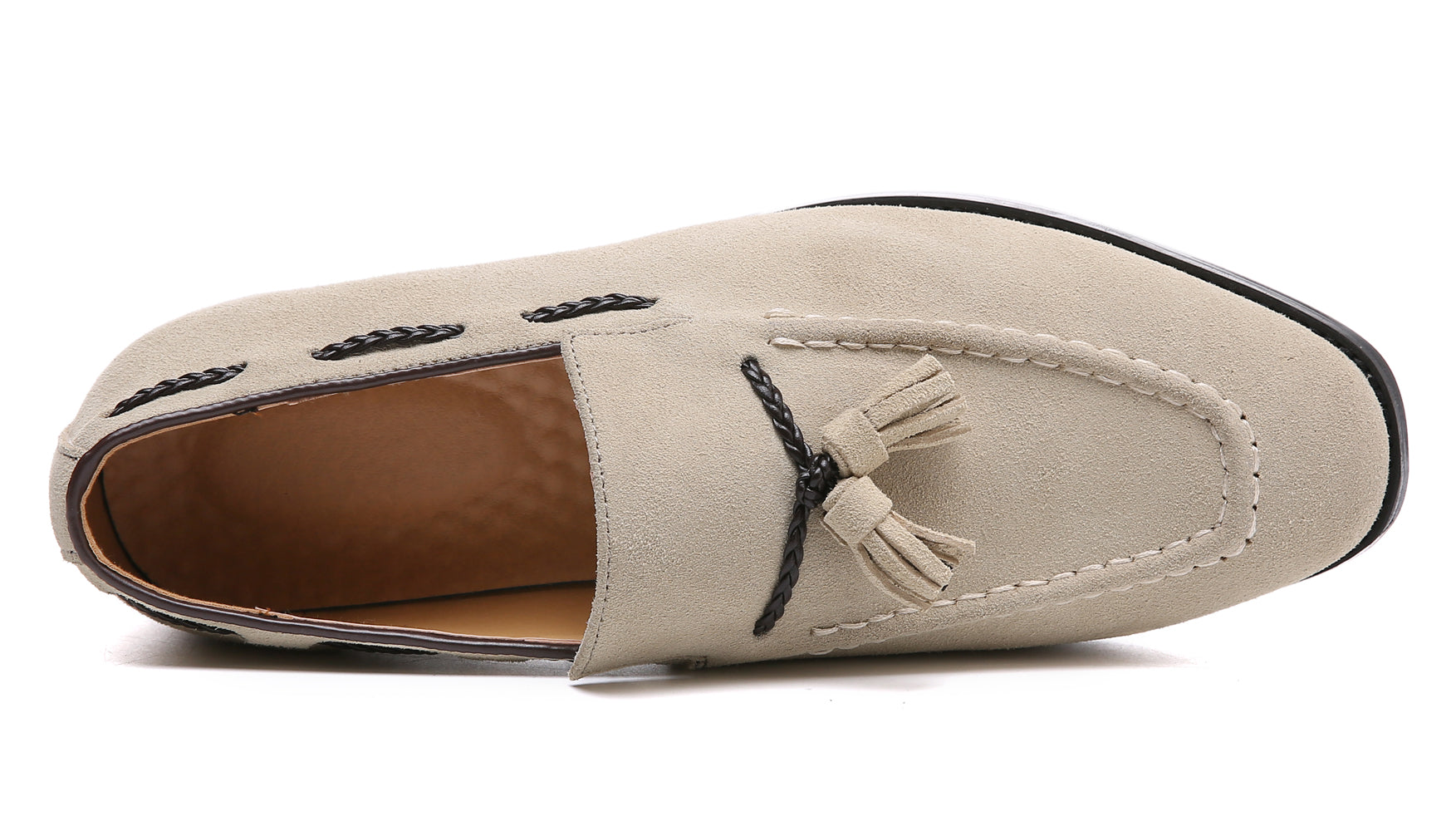 Mocasines con puntera de bicicleta y borlas para hombre