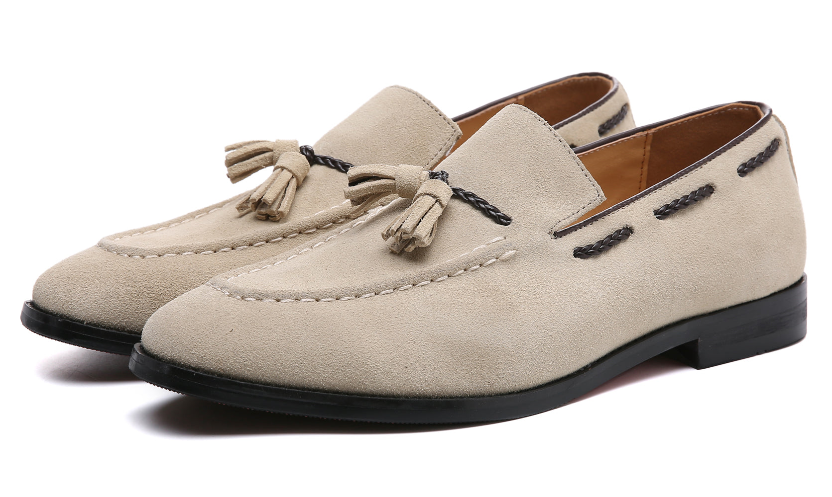 Mocasines con puntera de bicicleta y borlas para hombre
