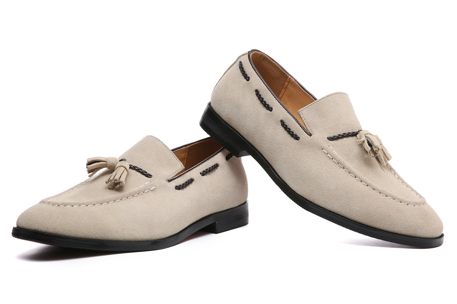 Mocasines con puntera de bicicleta y borlas para hombre