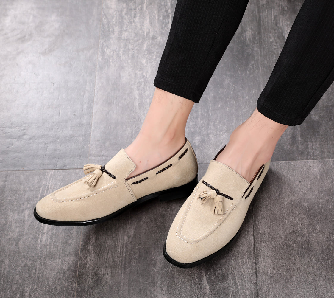 Mocasines con puntera de bicicleta y borlas para hombre