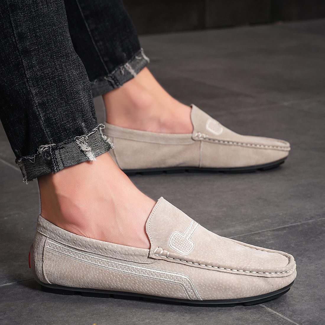 Mocasines de conducción con costuras para hombre