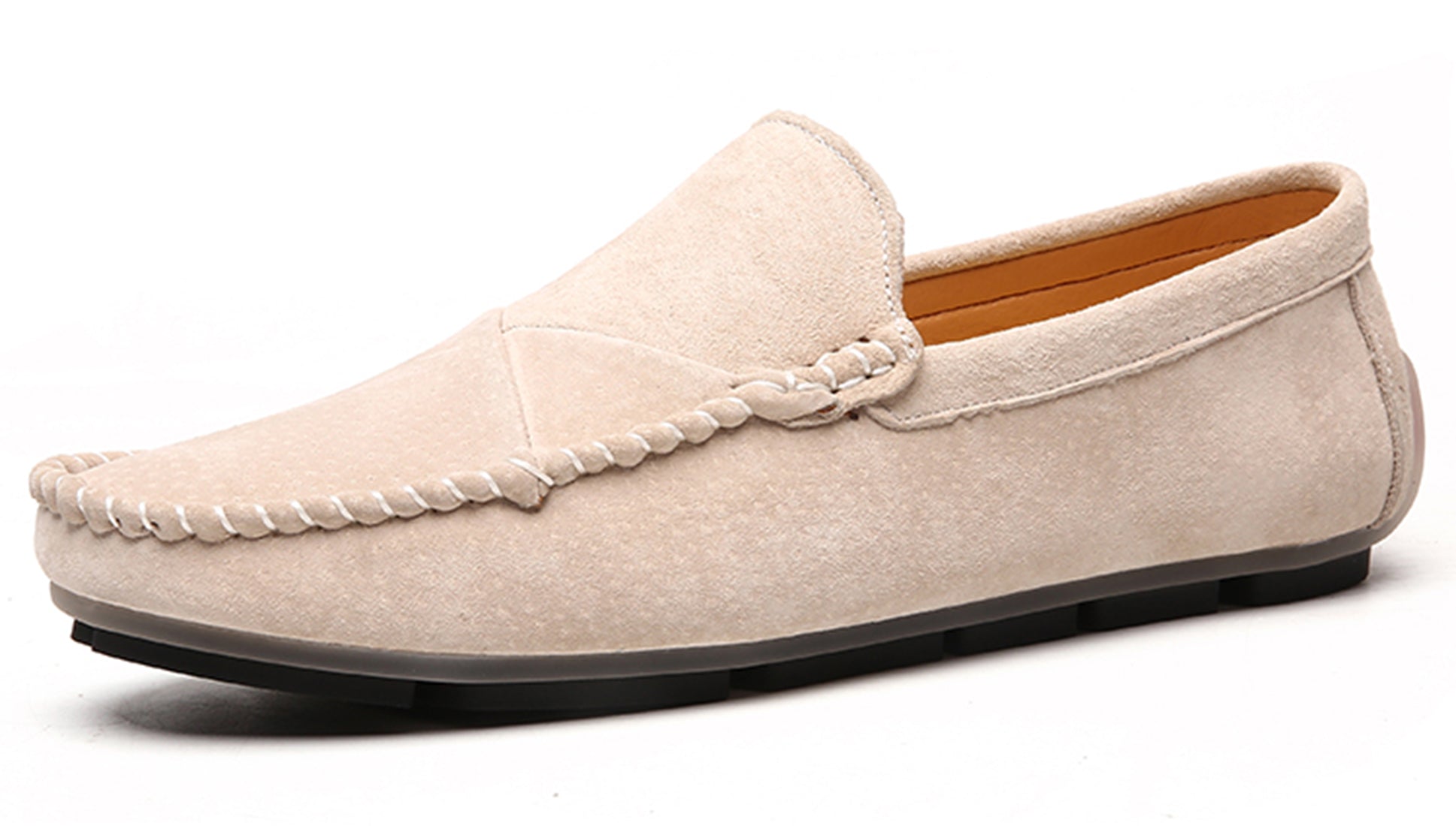 Mocasines de conducción con costuras de ante para hombre