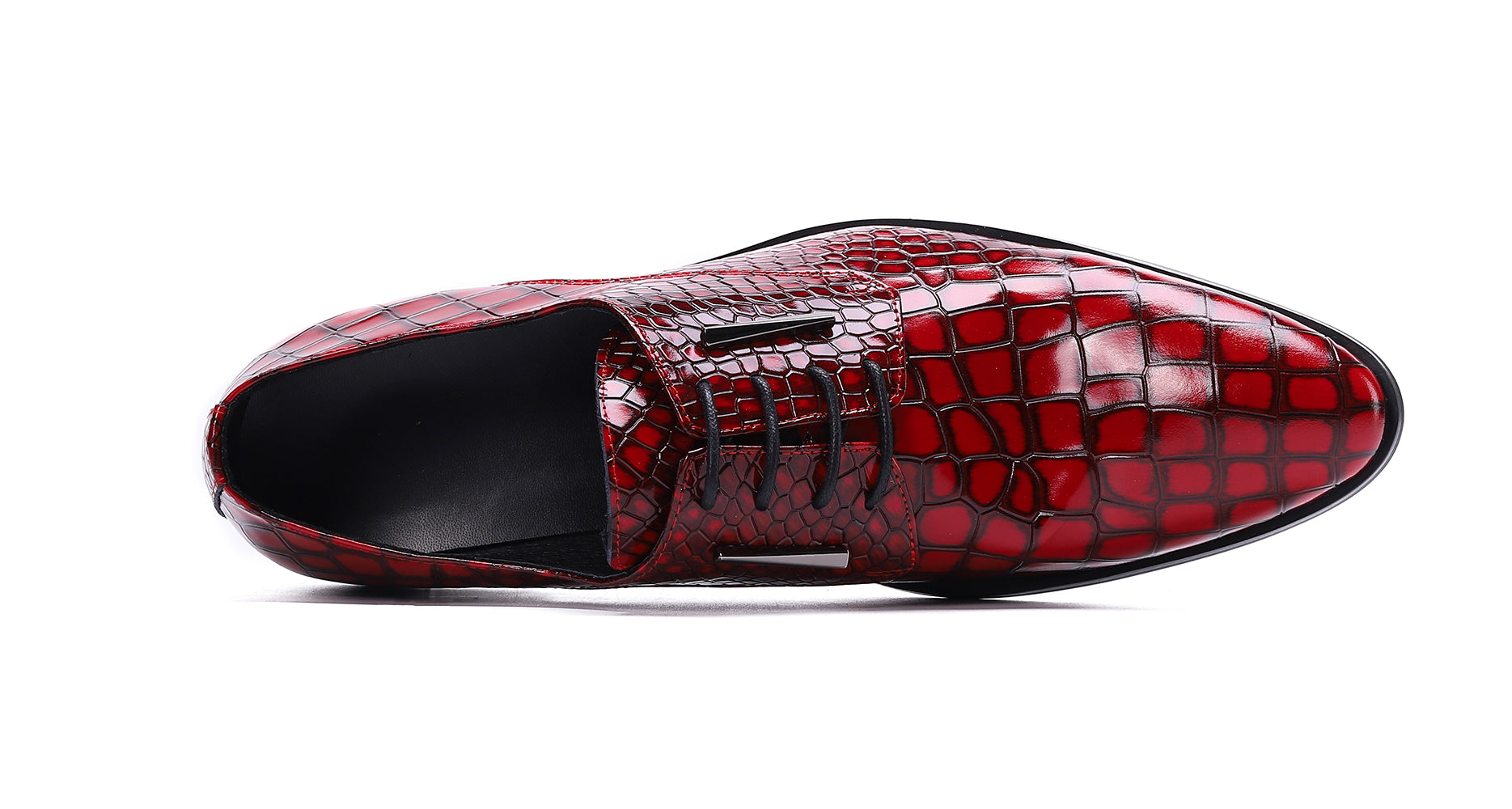 Men's Patent Leather Plaid Formal Derby Shoes