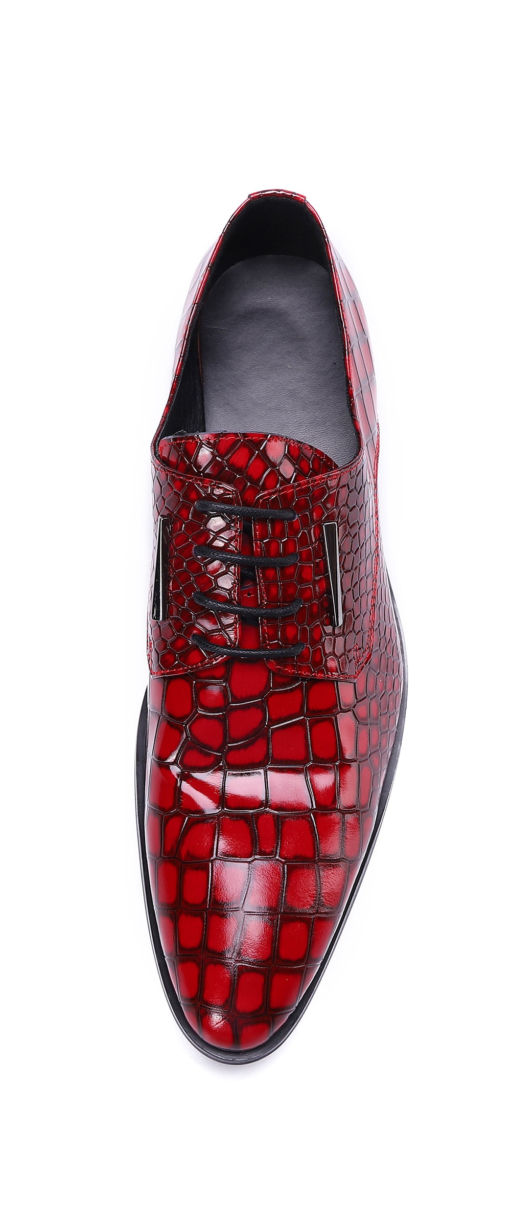 Men's Patent Leather Plaid Formal Derby Shoes
