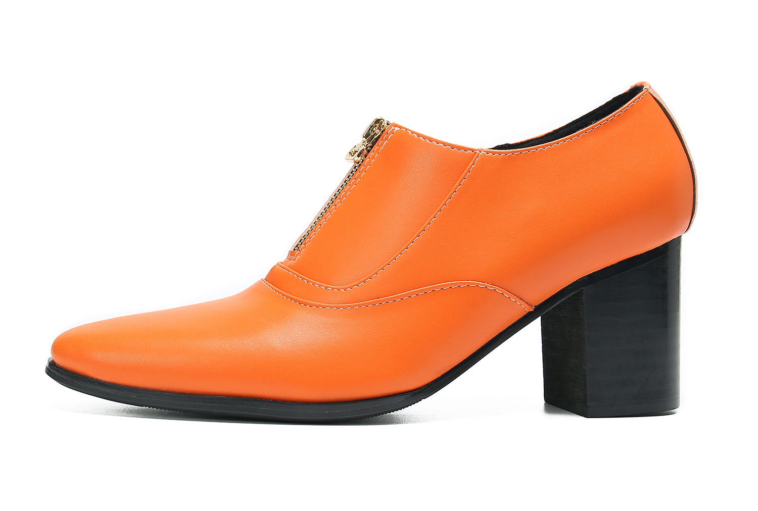Men's Low Cap Zipper Leather Opera Pumps Boots