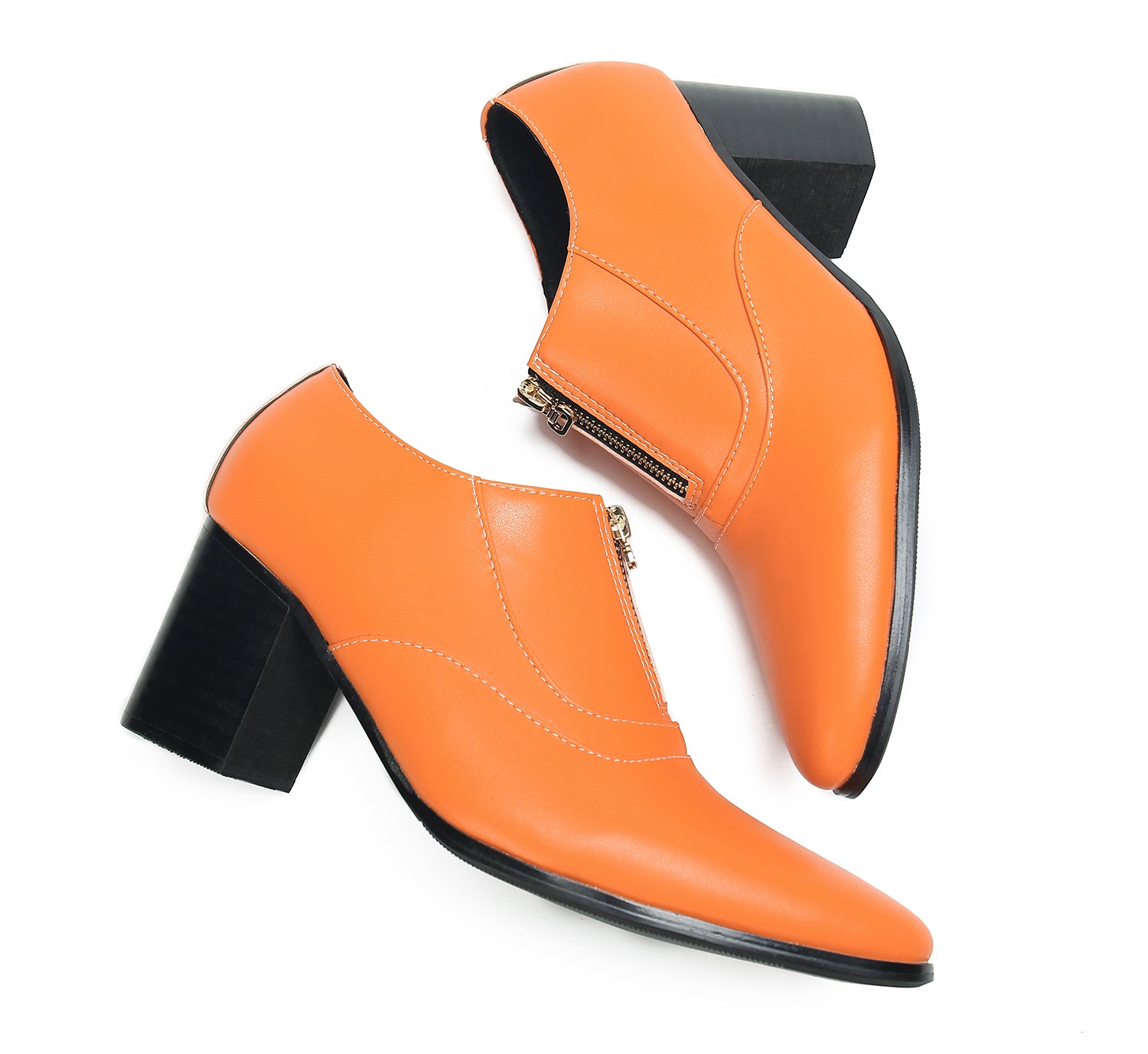 Men's Low Cap Zipper Leather Opera Pumps Boots