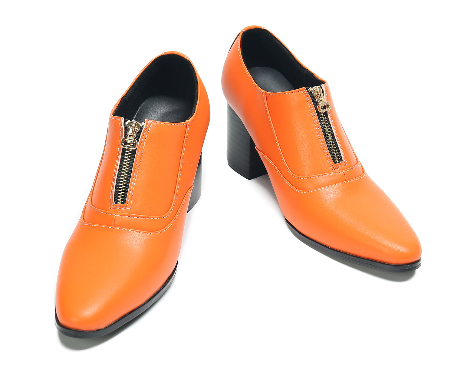 Men's Low Cap Zipper Leather Opera Pumps Boots
