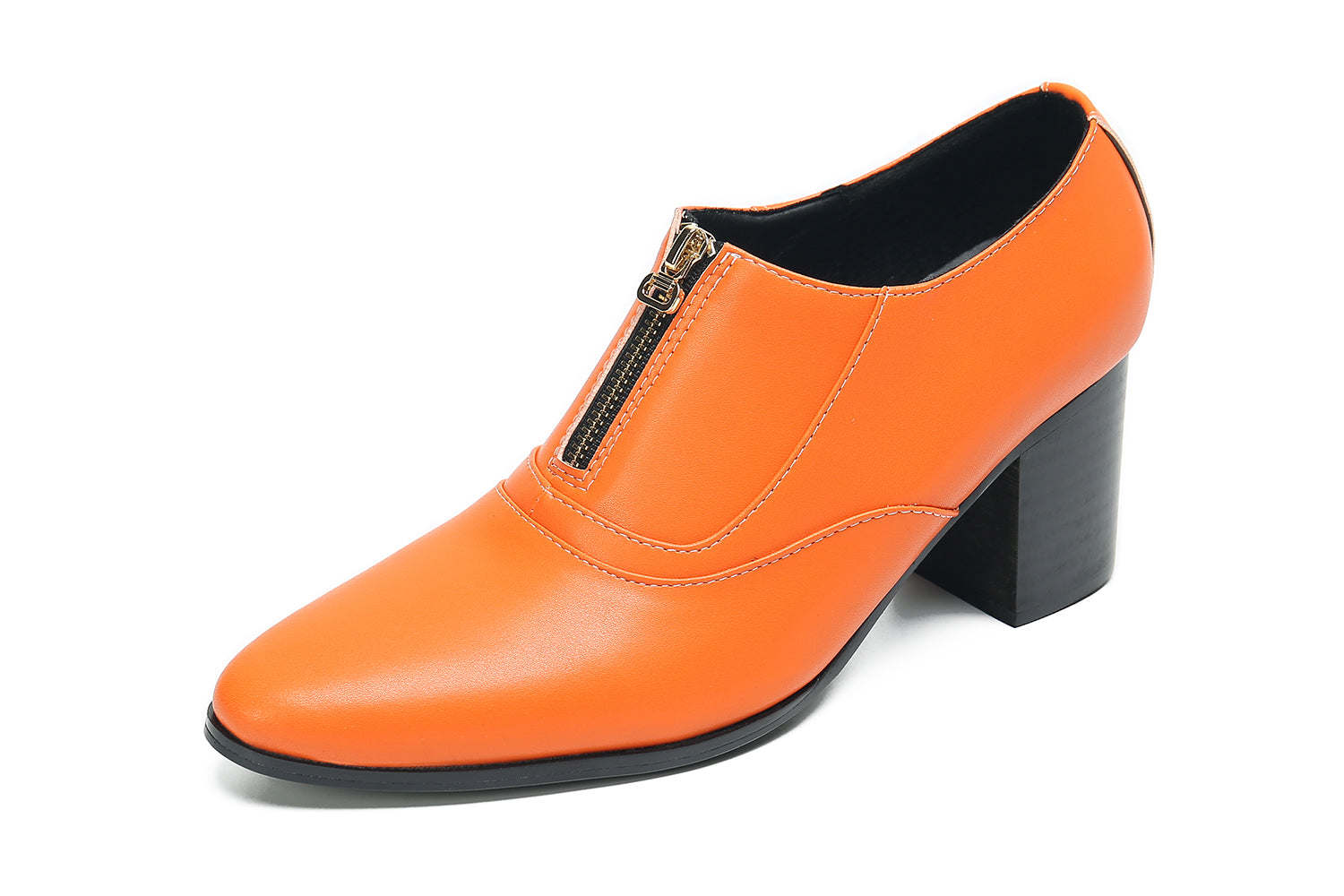 Men's Low Cap Zipper Leather Opera Pumps Boots