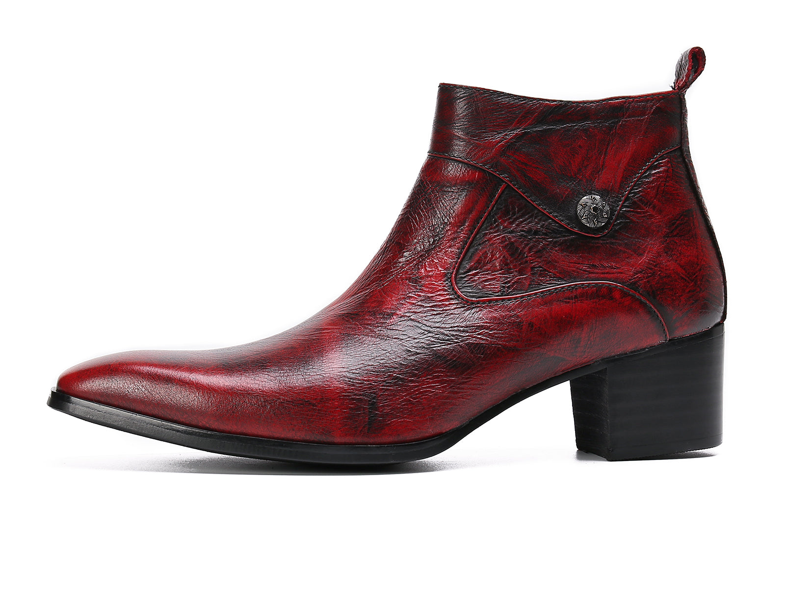 Men's Plain Toe Leather Western Boots