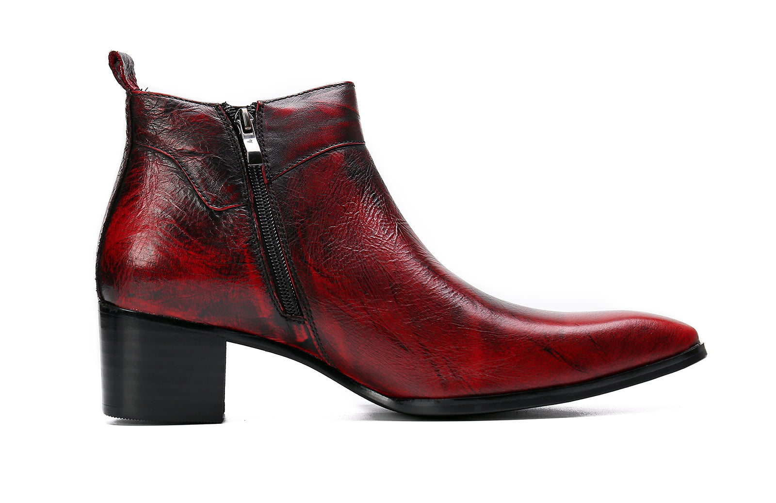 Men's Plain Toe Leather Western Boots
